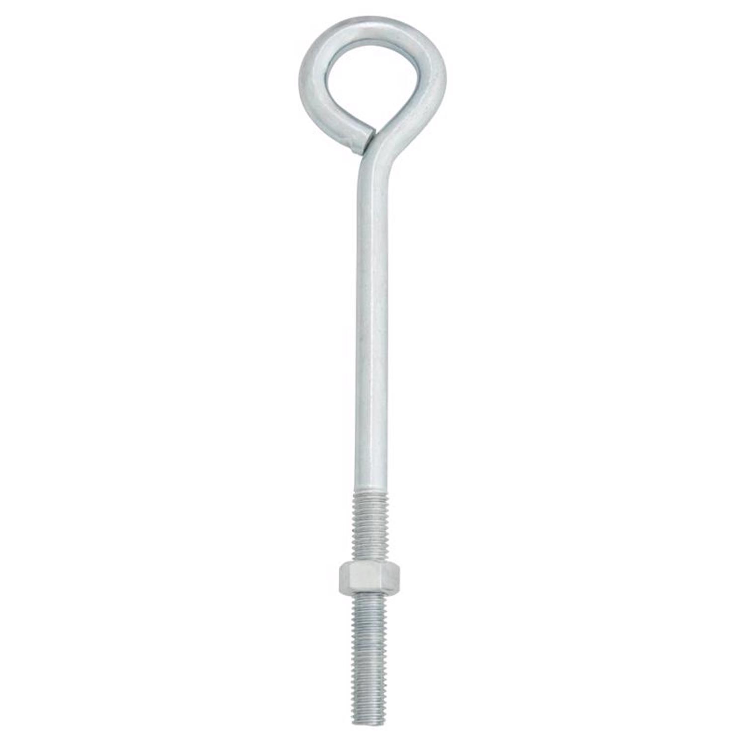 Hampton 1/2 in. X 10 in. L Zinc-Plated Steel Eyebolt Nut Included