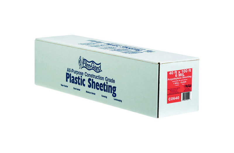 Berry Plastics Film-Gard Plastic Sheeting 6 Mil x 40in. W x 100' L Polyethylene Clear