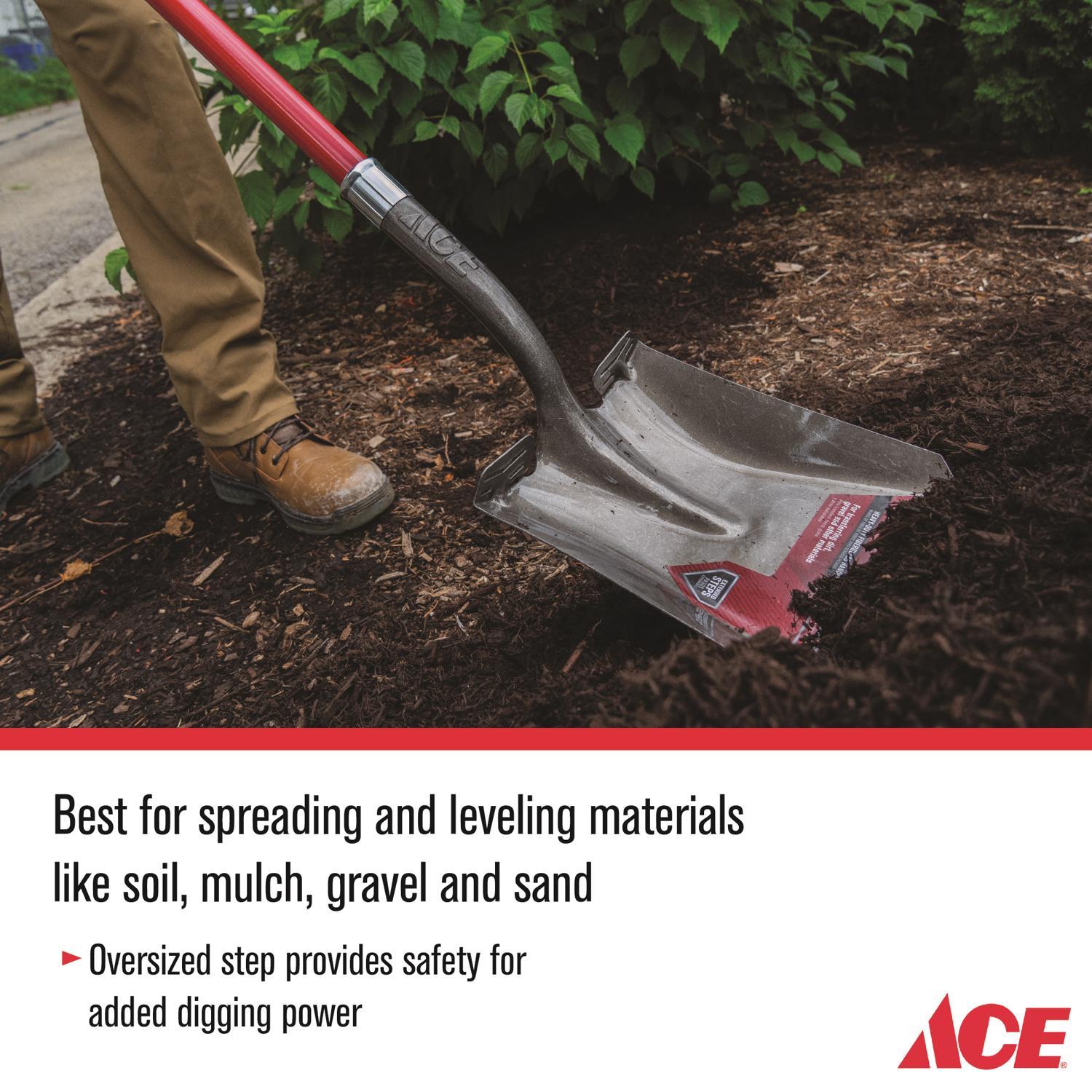 Ace 58 in. Steel Square Transfer Shovel Fiberglass Handle