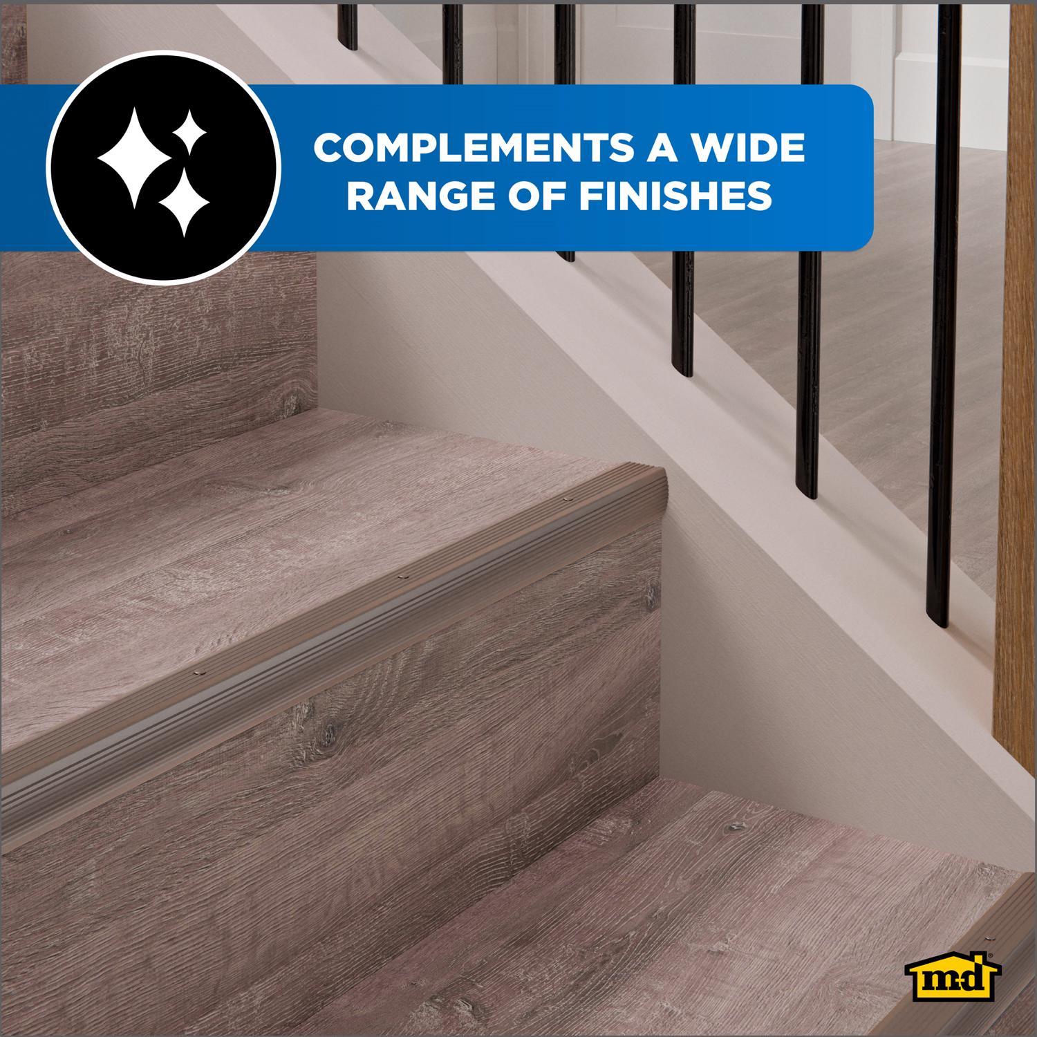 M-D Building Products 1.125 in. H X 1.125 in. W X 72 in. L Prefinished Pewter Aluminum Stair Edge