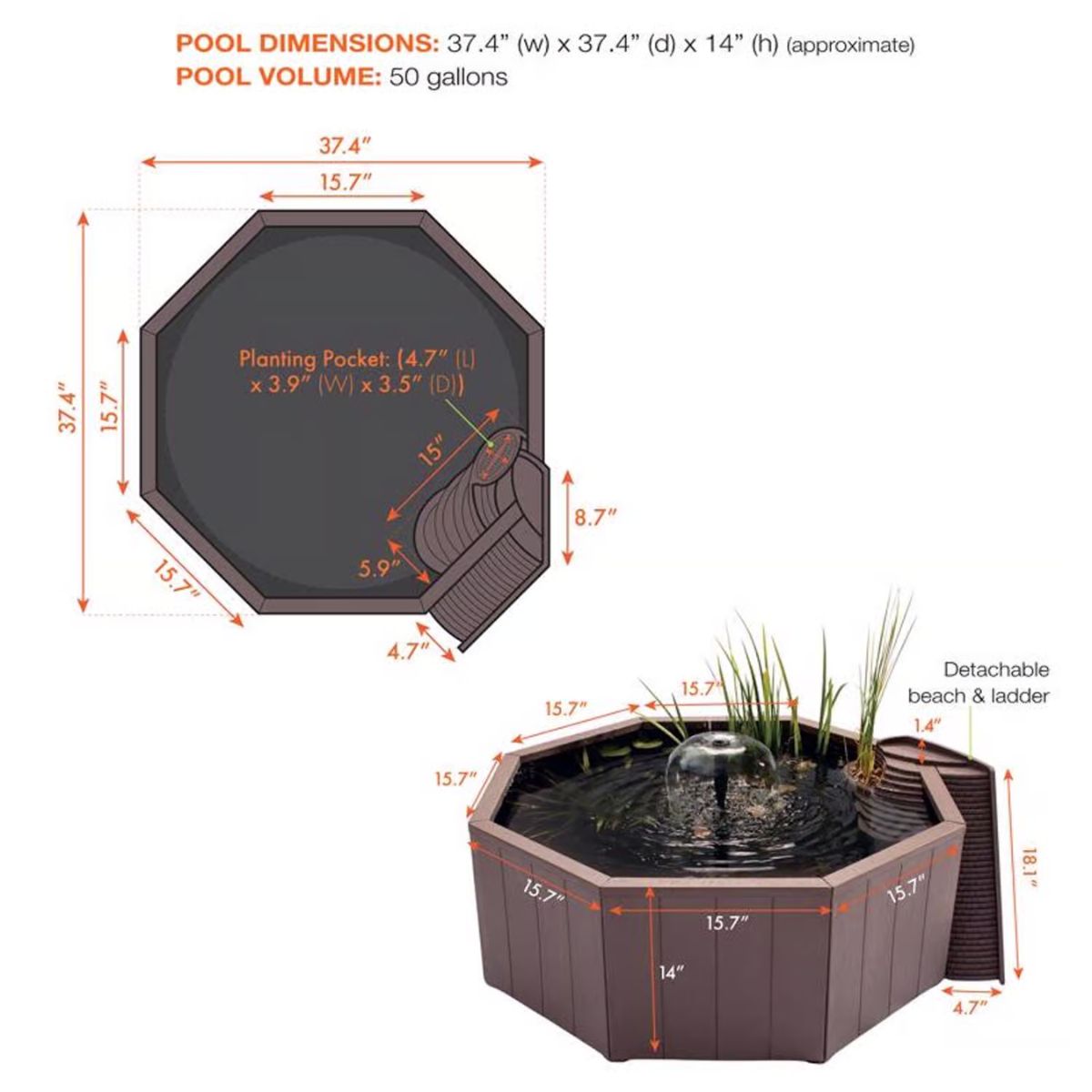 Blagdon Aquagarden 50 gal Resin Pond Kit