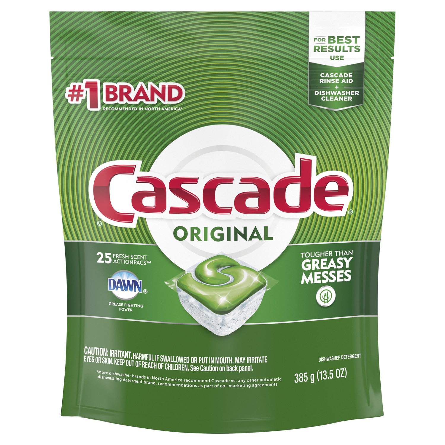 Cascade Original Fresh Scent Pods Dishwasher Detergent 25 Pack