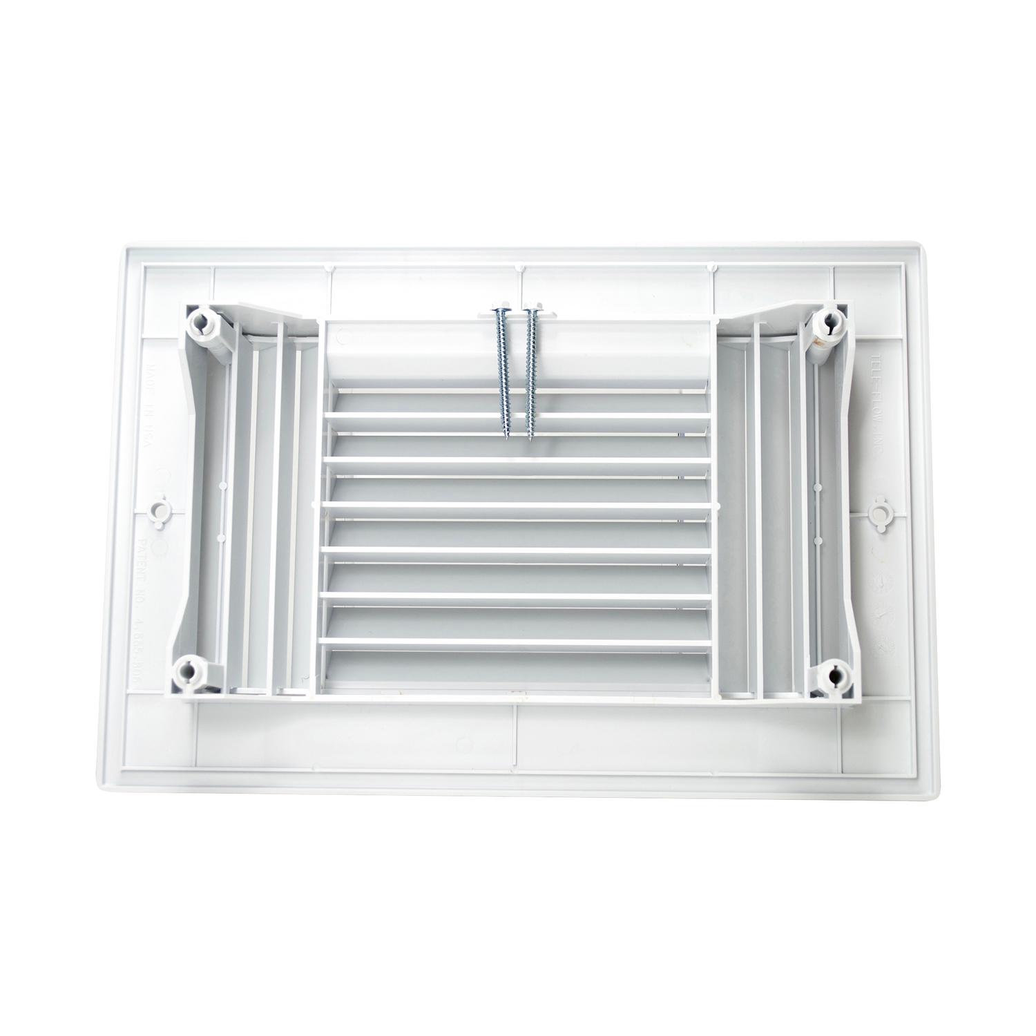 Deflect-O Jordan 6 in. H X 10 in. W 3-Way White Plastic Ceiling Register