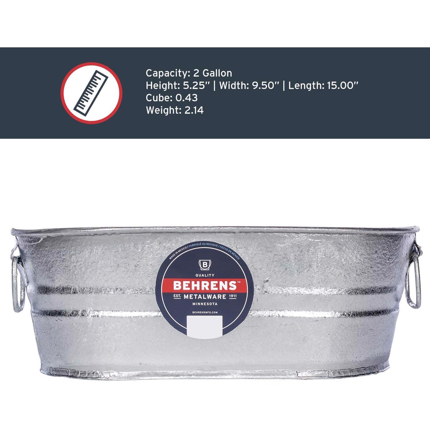 Behrens 2 gal Steel Tub Oval