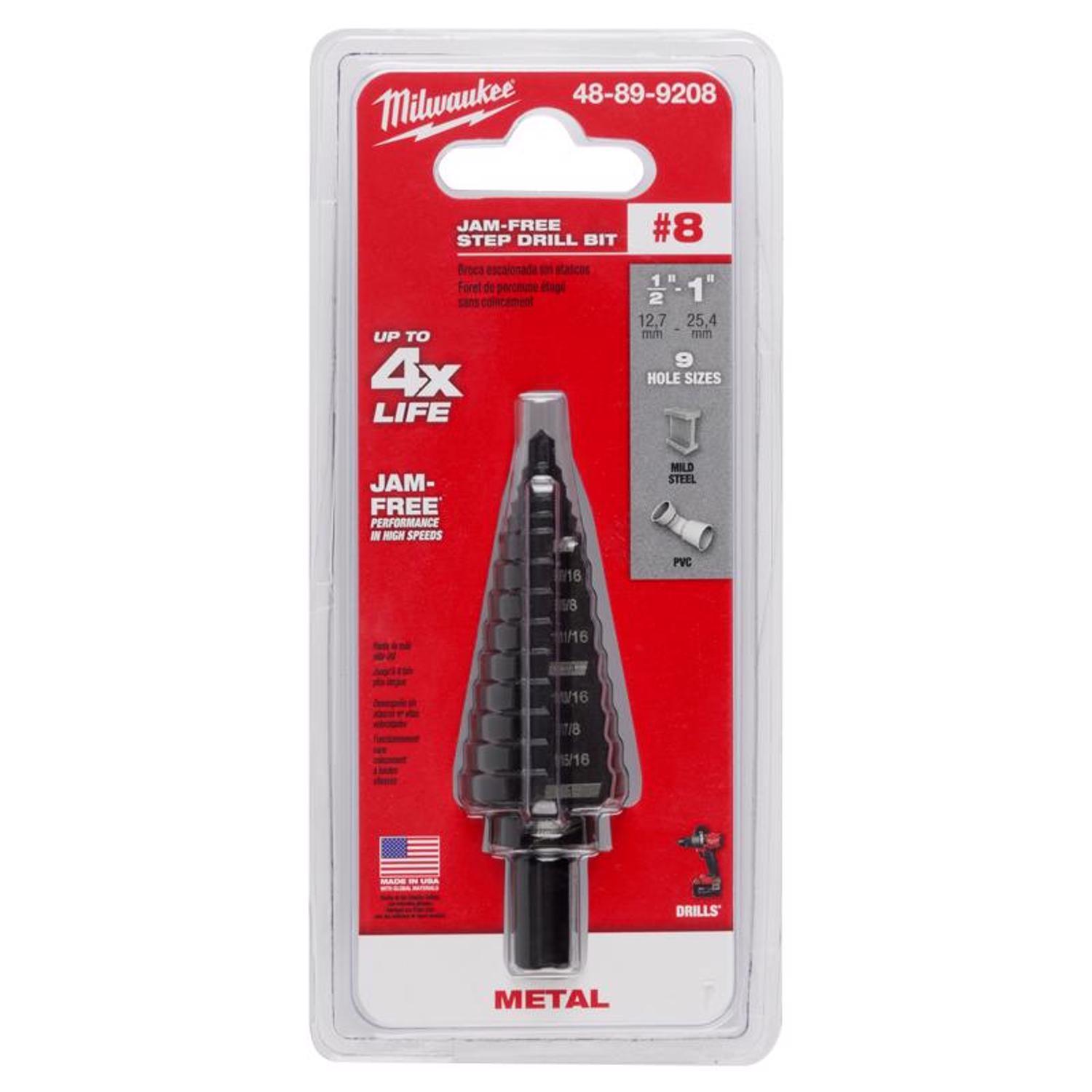 Milwaukee #8 X 6 in. L Step Drill Bit 3-Flat Shank 1 pc