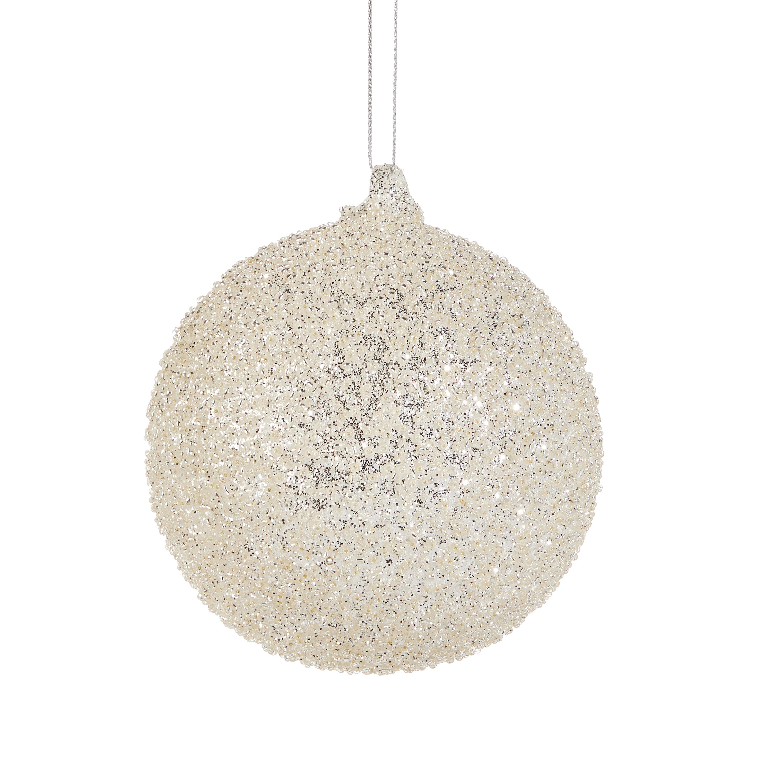 Raz Imports 4 in. Silver Glitter Ball Ornament