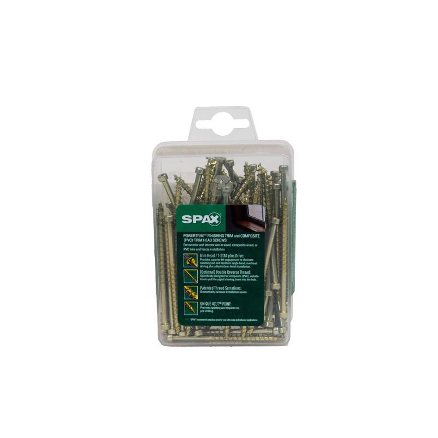 SPAX PowerTrim No. 8 in. X 2-1/2 in. L Star Round Head Serrated Trim Screws
