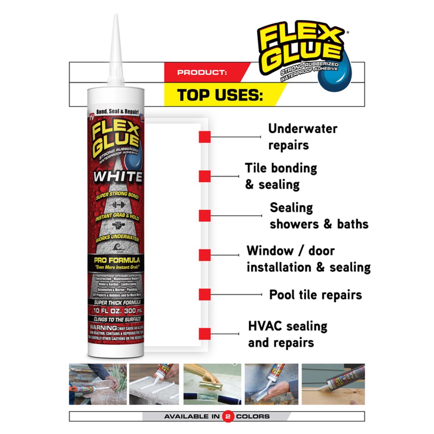 Flex Seal Family of Products Flex Glue Clear Rubberized Waterproof Adhesive 9 oz