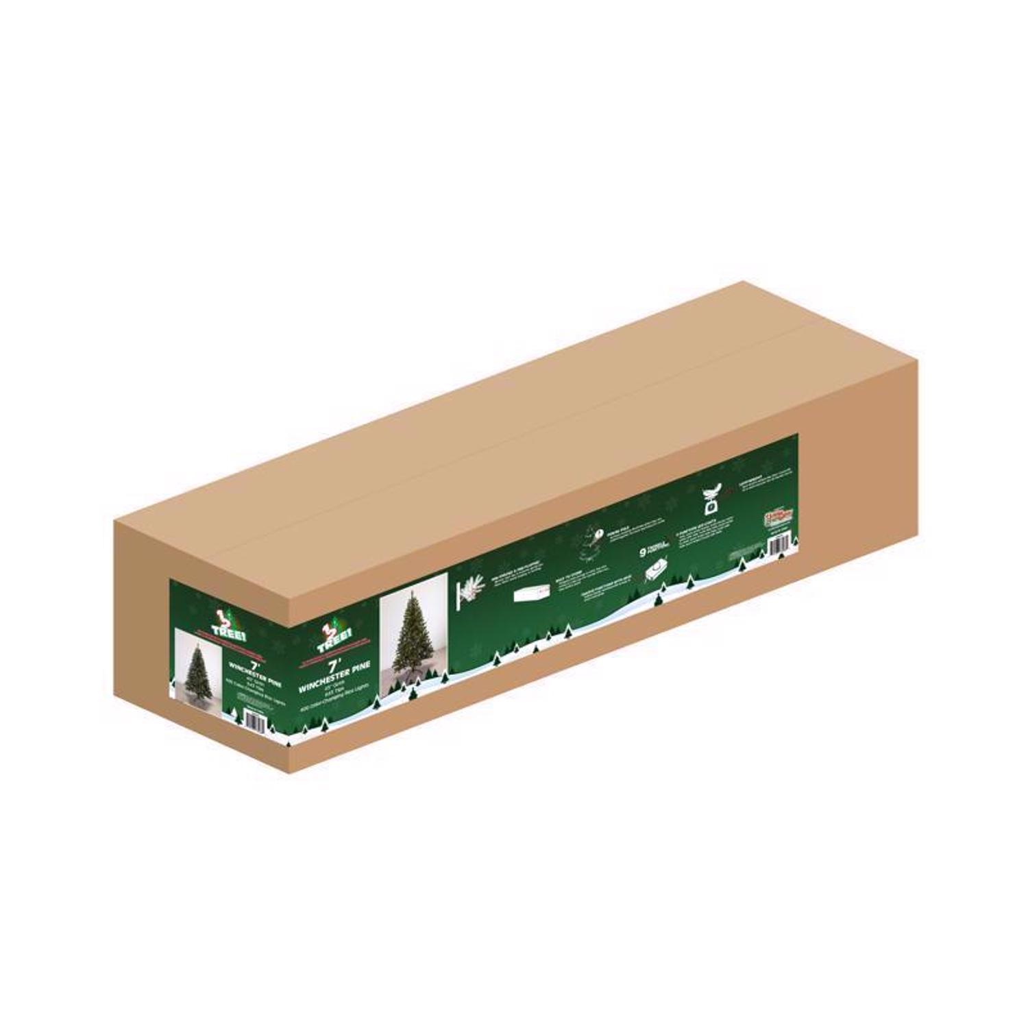 Holiday Bright Lights 1-2 Tree 7 ft. Full LED 400 ct Win.ter Pine Color Changing Christmas Tree