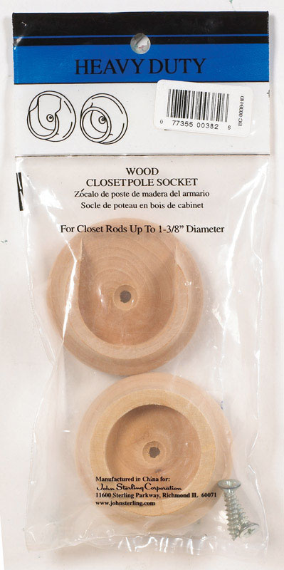 John Sterling 1-3/8 in. Dia. x 1-3/8 in. L x 1-3/8 in. L Brass Wood Pole Sockets