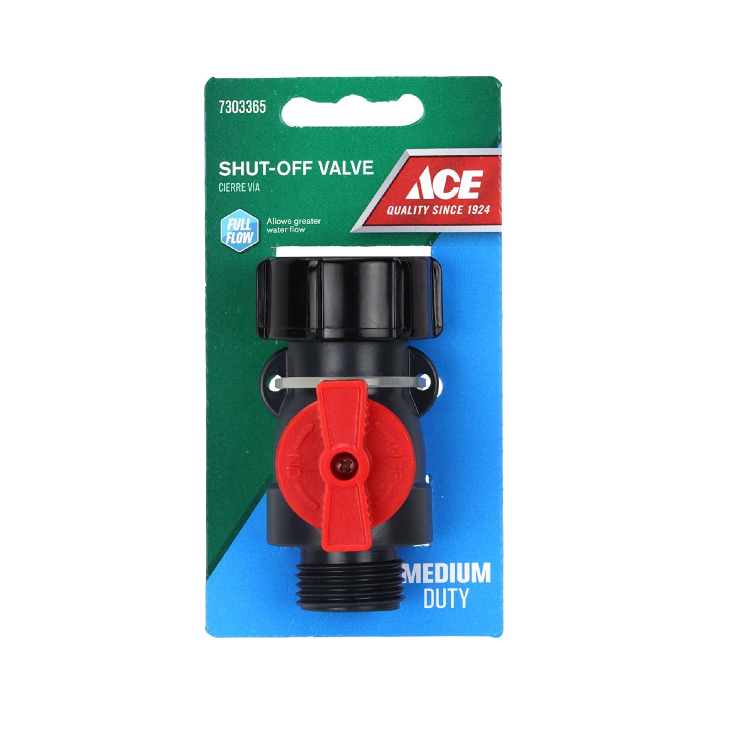 Ace Plastic Threaded Male Hose Shut-off Valve