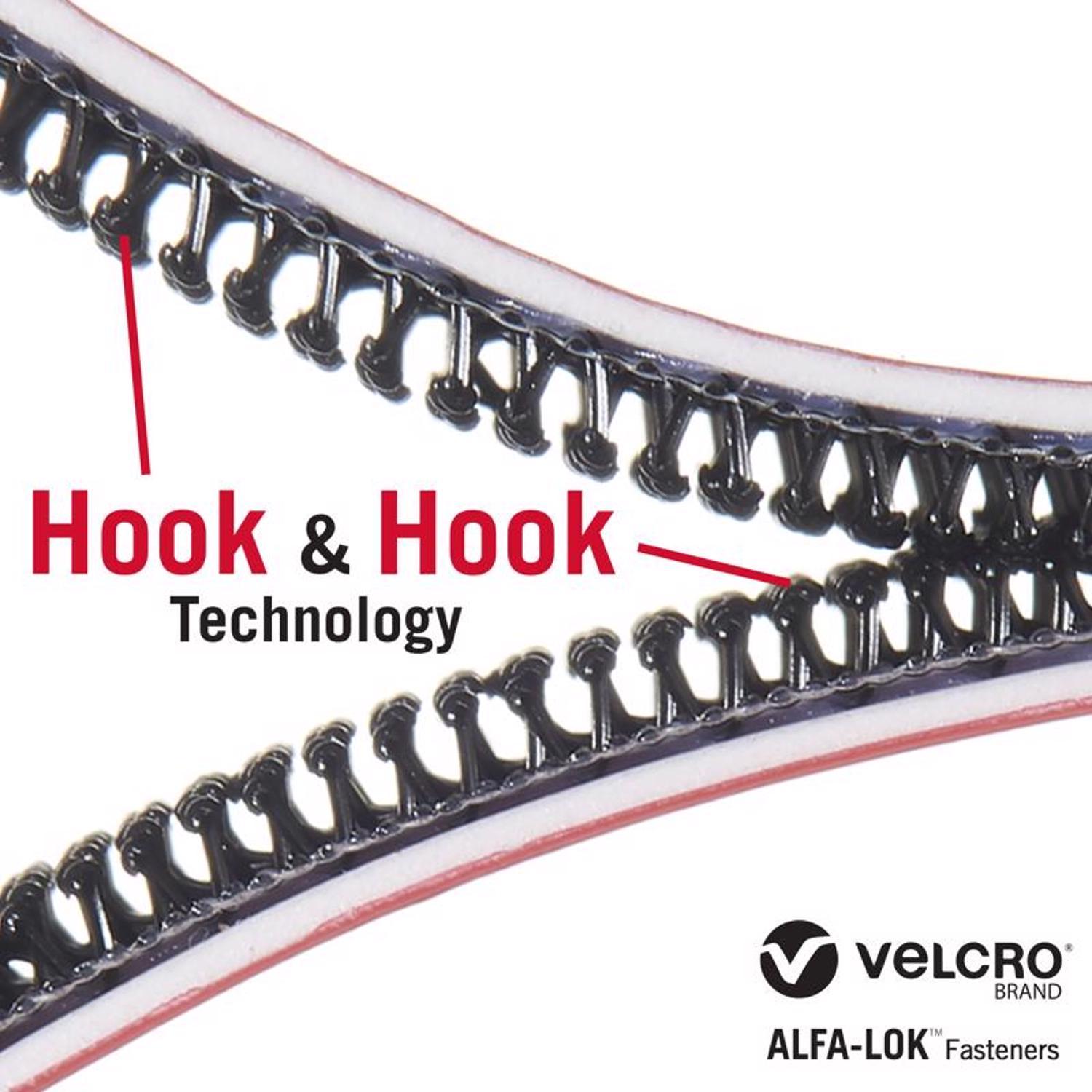 VELCRO Brand ALFA-LOK Small Plastic Mounting Square 3 in. L 4 pk