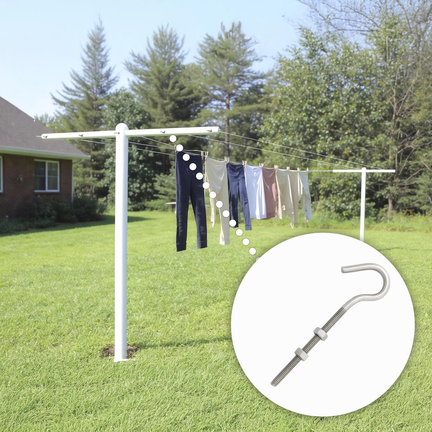 Hampton Medium Stainless Steel 6 in. L Clothesline Hook 160 lb 1 pk