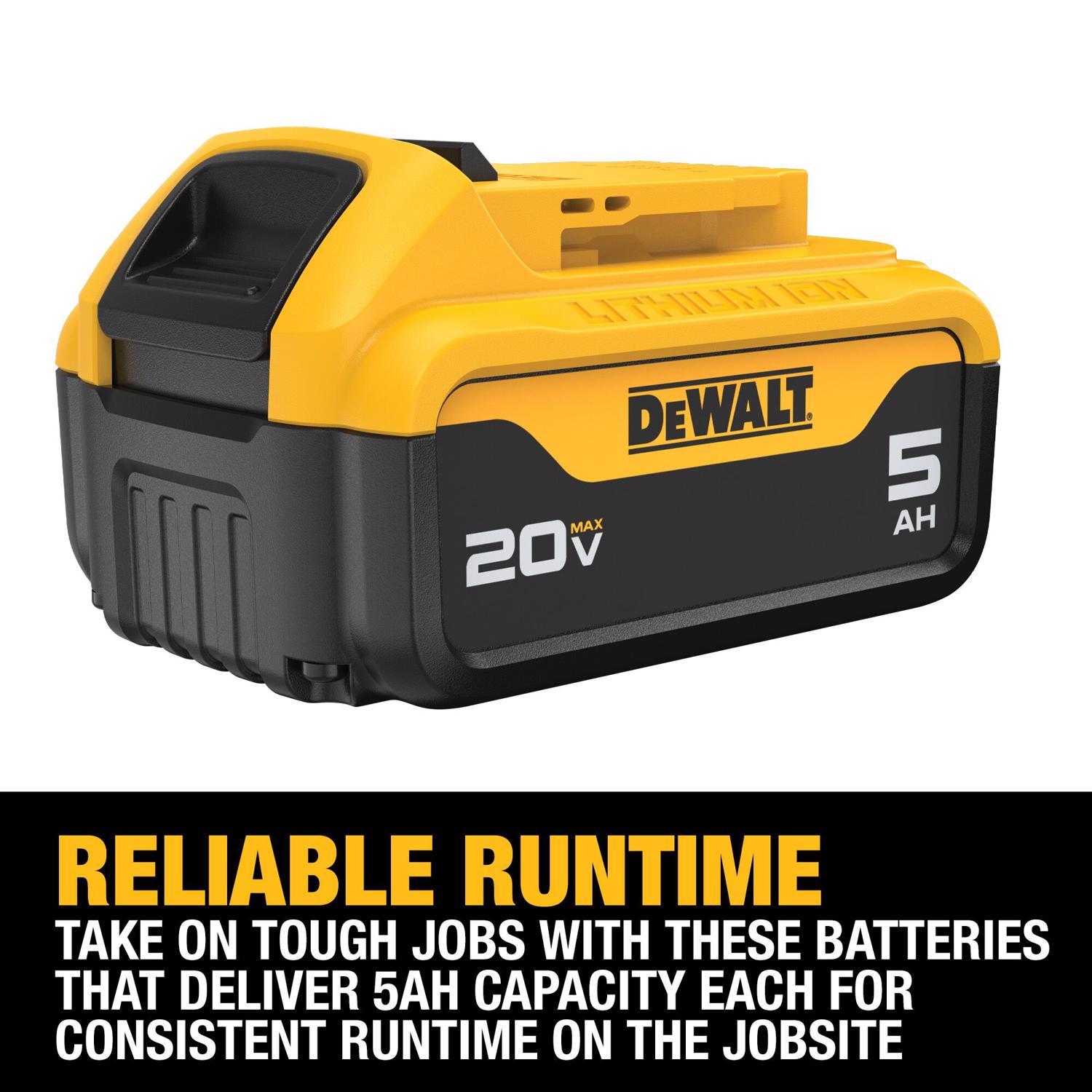 DeWalt 20V MAX DCB205C 5 Ah Lithium-Ion Battery and Charger Starter Kit 2 pc