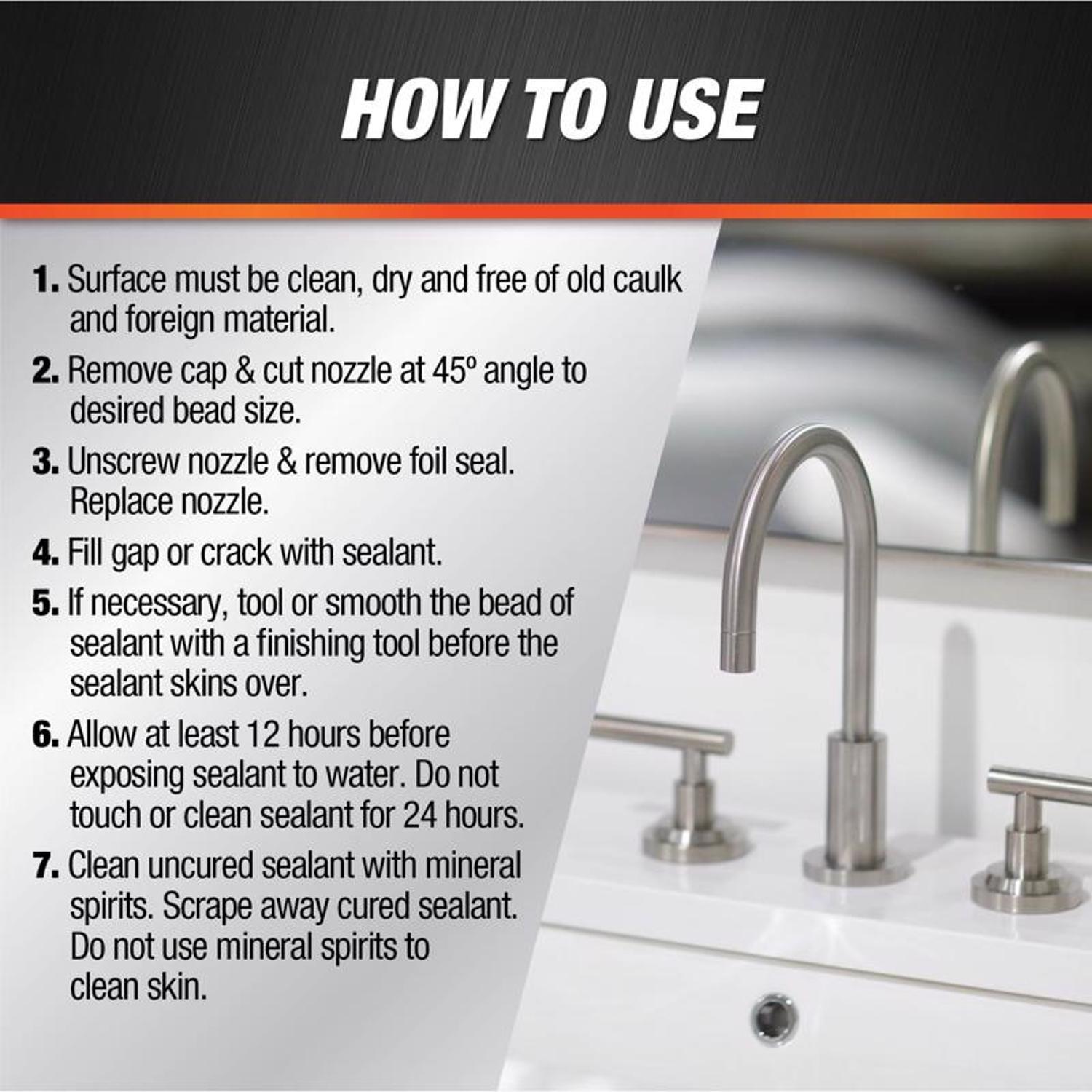 DAP White Silicone Kitchen and Bath Sealant 2.8 oz