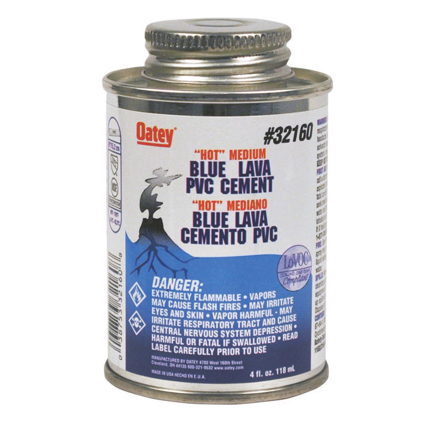 Oatey Lava Hot Blue Cement For PVC 4 oz Stine Home + Yard The