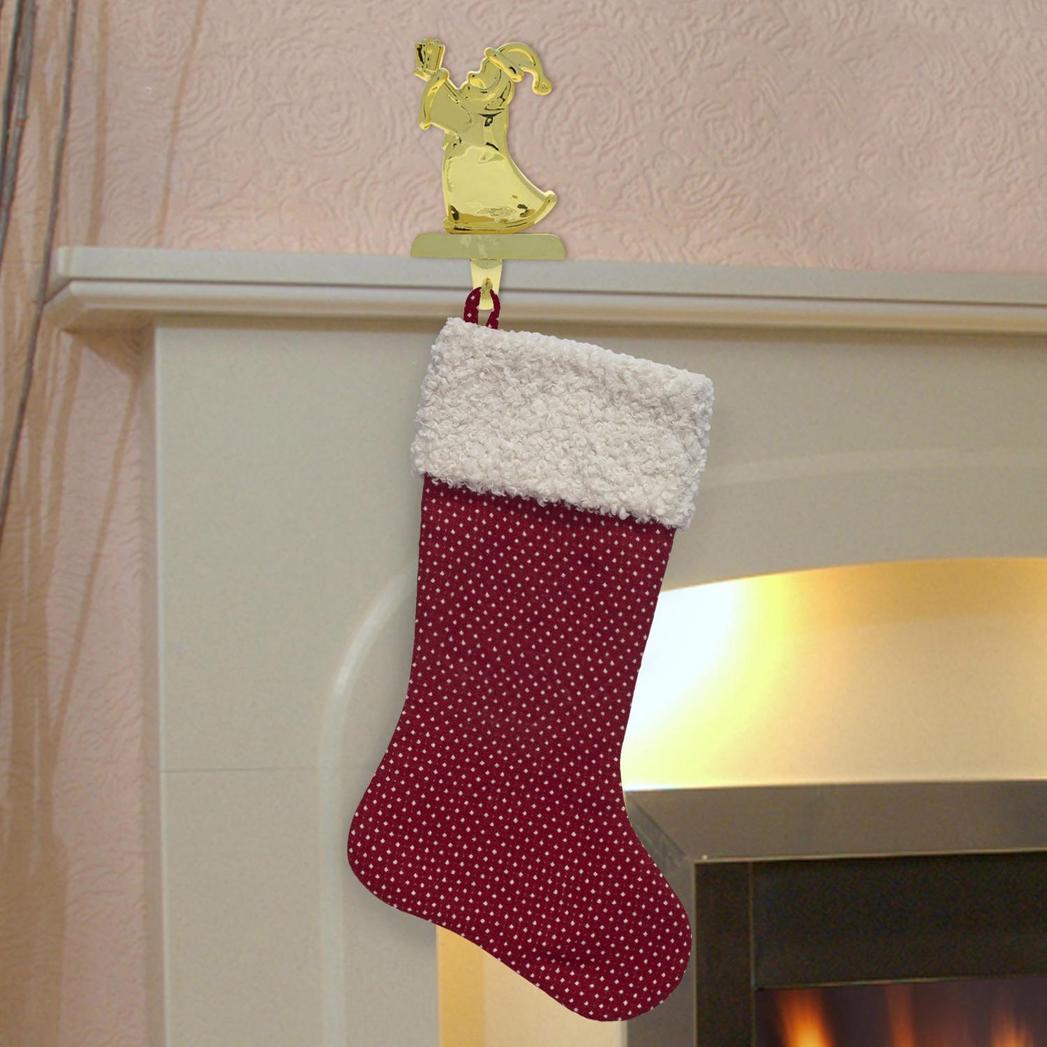 Dyno Red/White Dot with Sherpa Cuff Christmas Stocking 20 in.