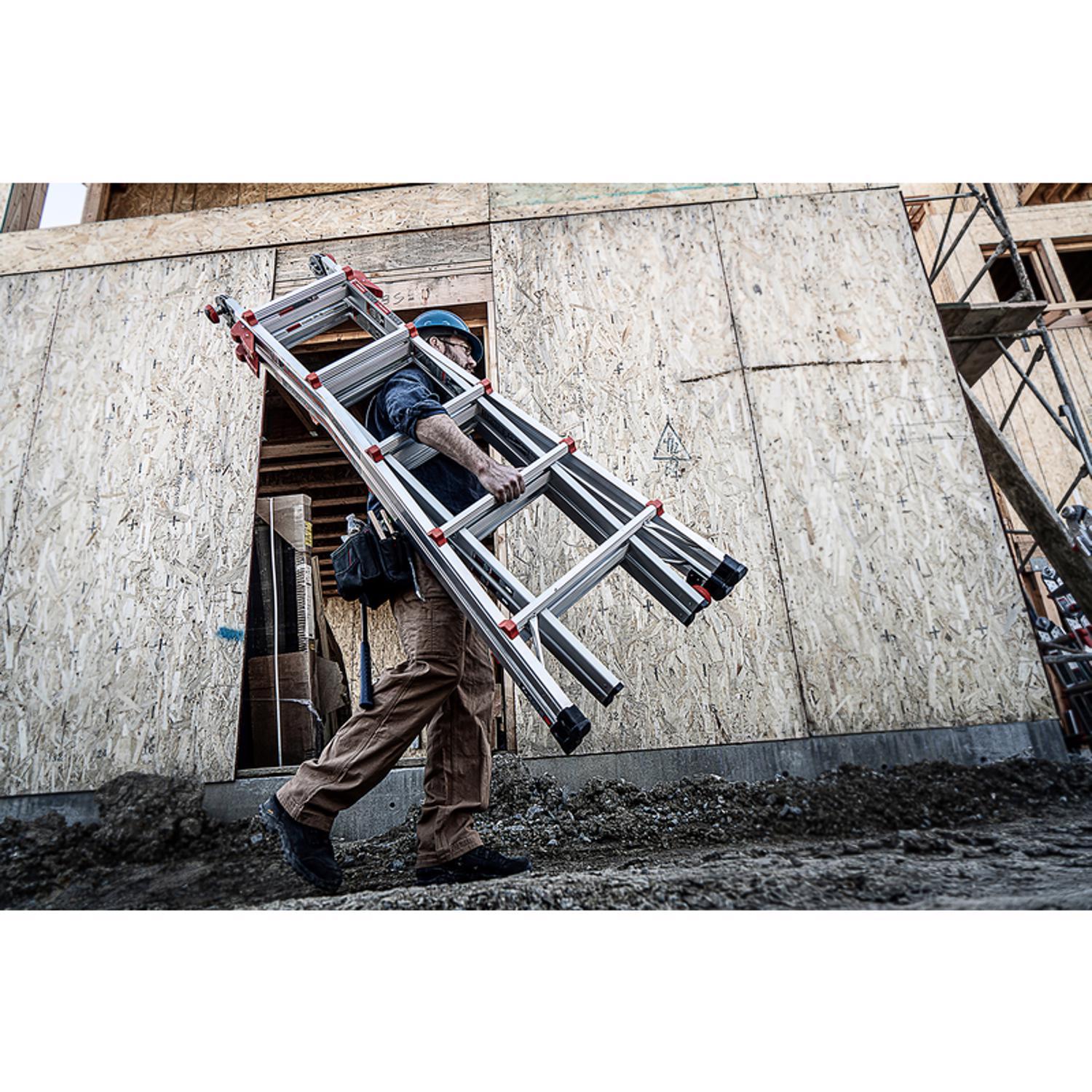 Little Giant Velocity 22 ft. H Aluminum Telescoping Multi-Position Ladder Type IA 300 lb. capacity