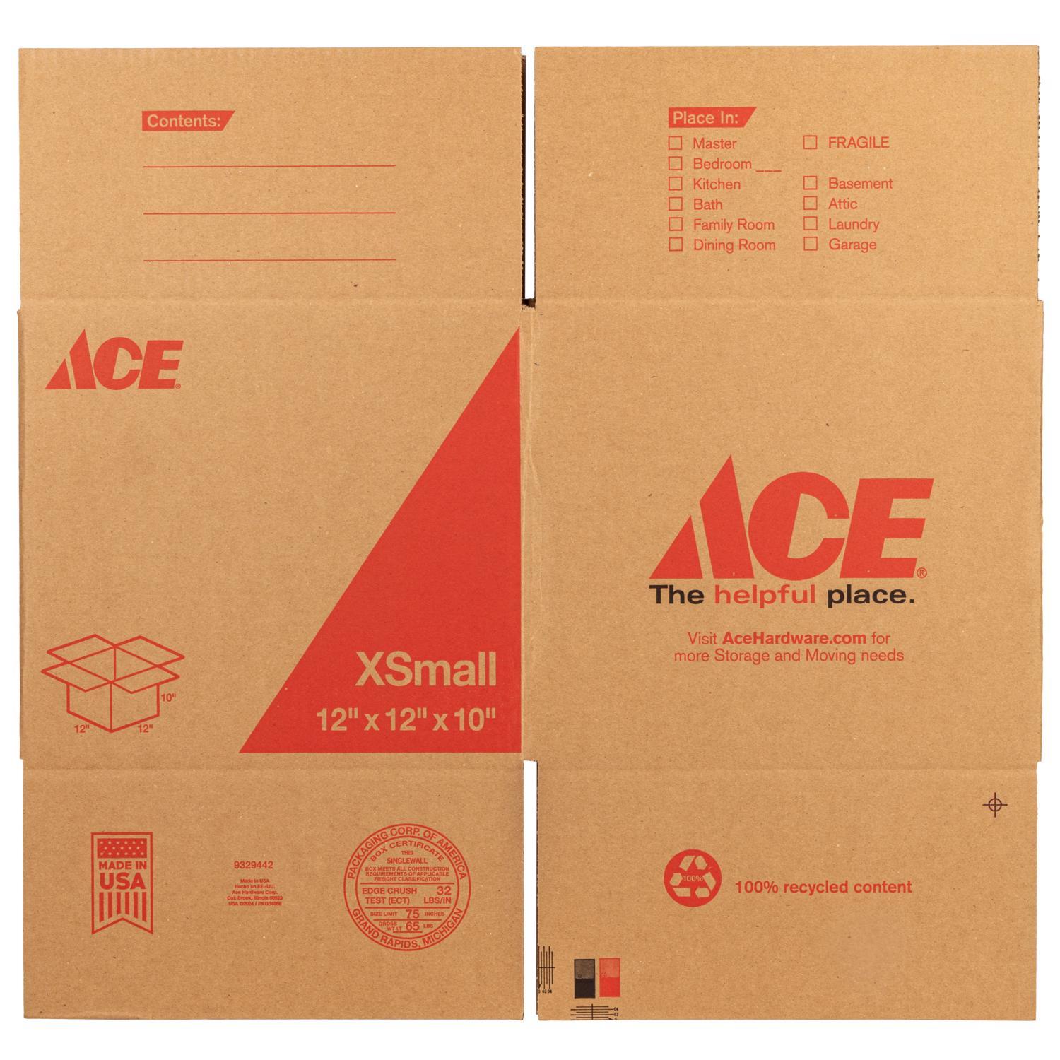 Ace 10.5 in. H X 12 in. W X 12 in. L Cardboard Corrgugated Box 1 pk