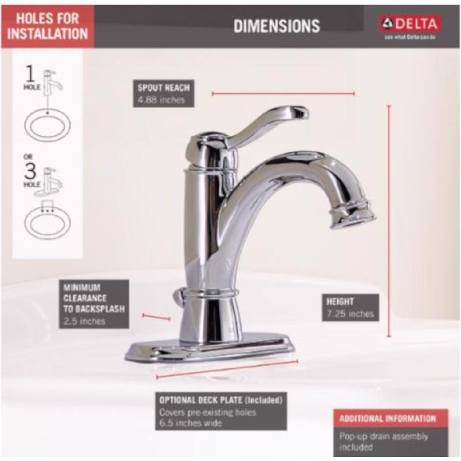 Delta Porter Chrome Bathroom Faucet 4 in.