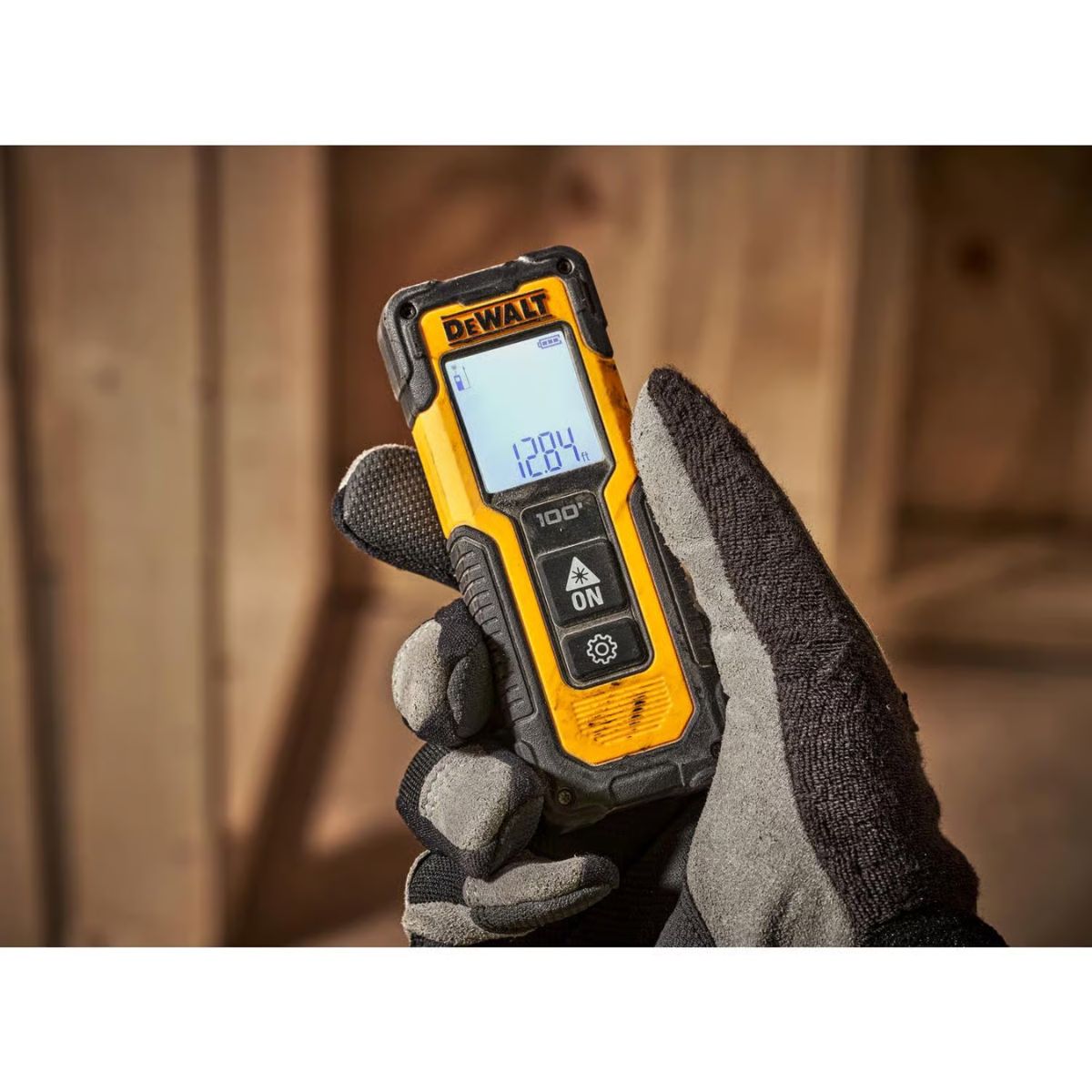 DeWalt 6.5 in. L x 3.8 in. W Laser Distance Measurer 100 ft. Black/Yellow 1 Piece