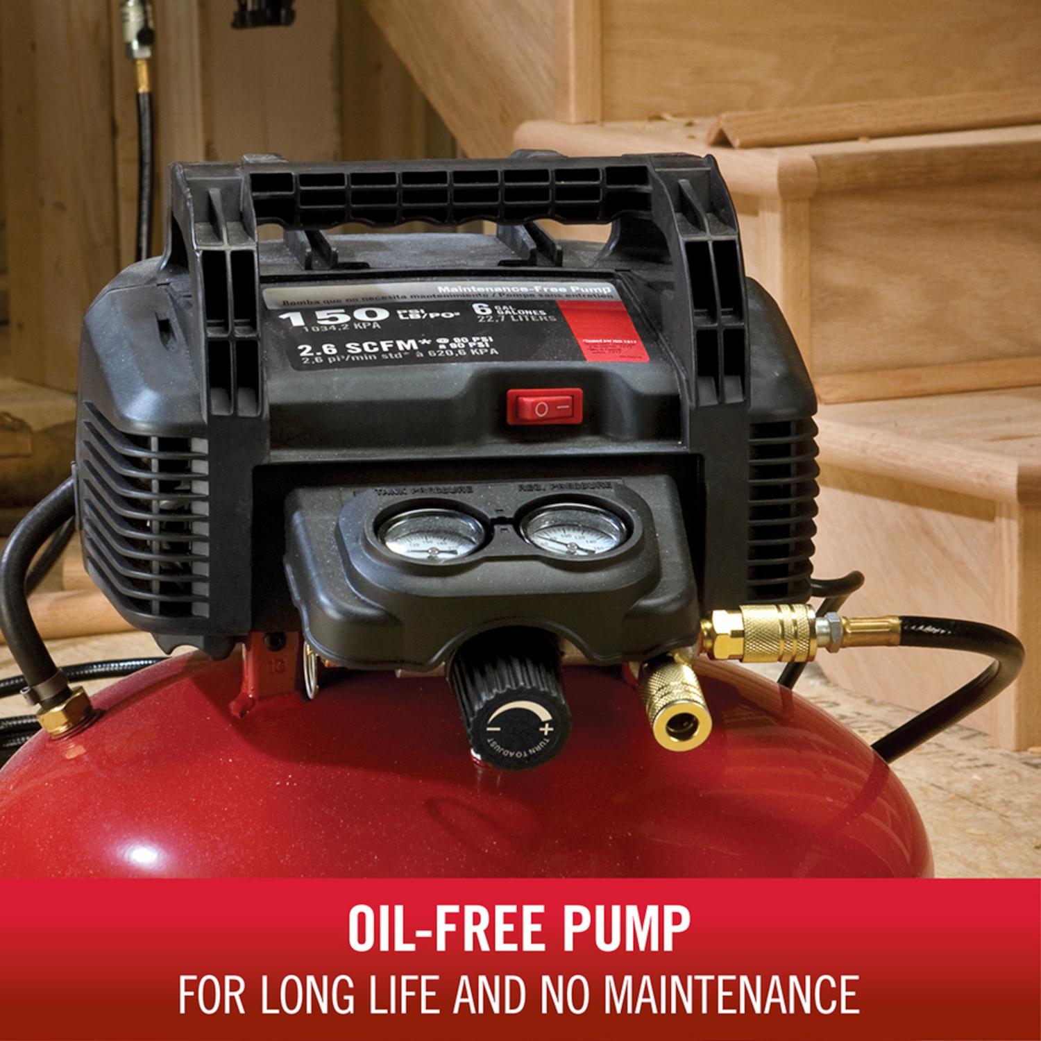 Porter Cable 6 gal Pancake Portable Air Compressor Kit 150 psi 0.8 HP