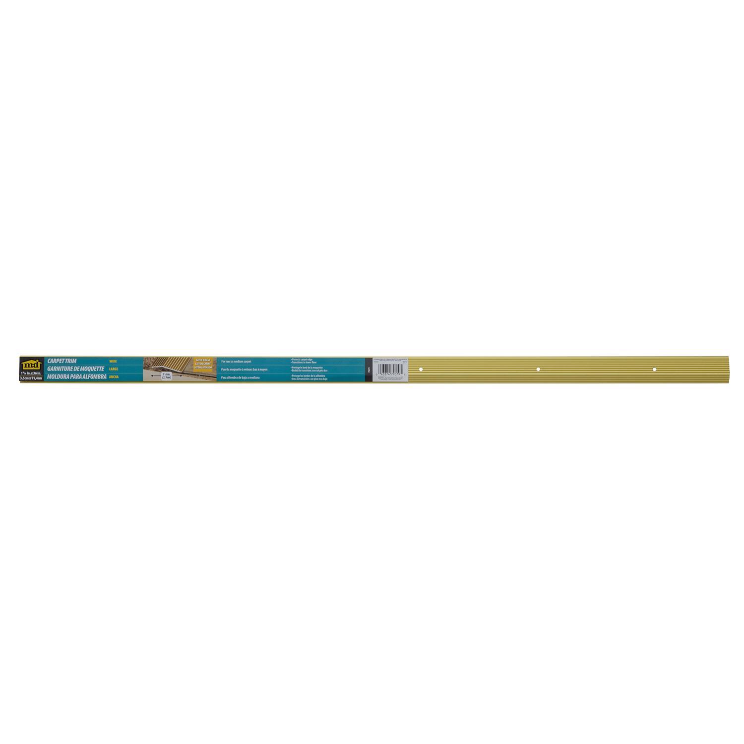 M-D Building Products 0.3 in. H X 1.38 in. W X 36 in. L Prefinished Satin Brass Aluminum Carpet Trim