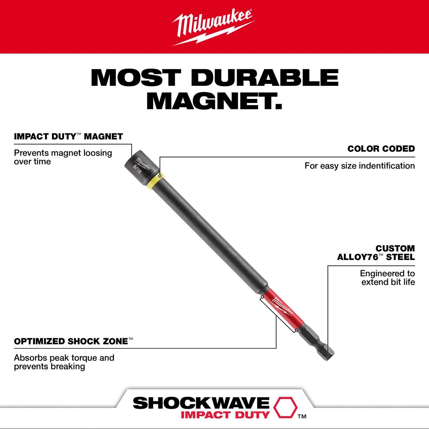 Milwaukee 6 in. L Steel Magnetic Nut Setter Set 6 pc