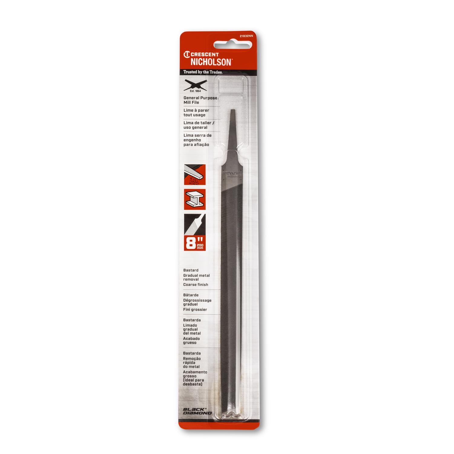 Crescent Nicholson 10 in. L X 2.1 in. W High Carbon Steel Bastard Cut Mill File 1 pc