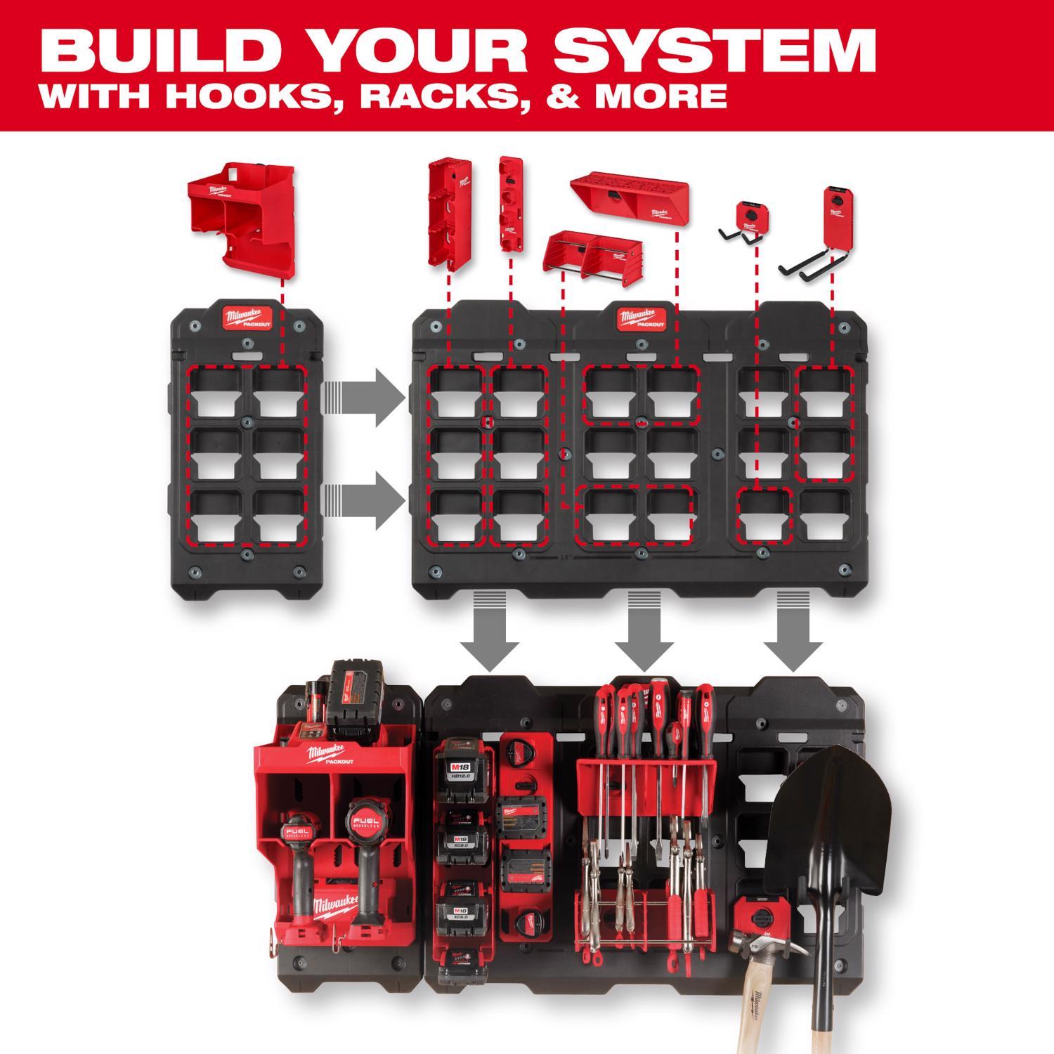 Milwaukee PACKOUT SHOP STORAGE Garage Organizer Tool Storage Bin Red
