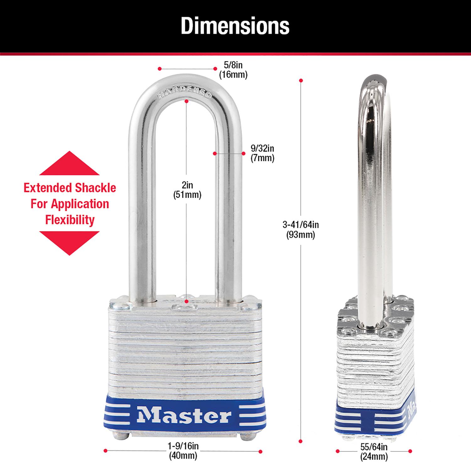 Master Lock 1-5/16 in. H X 1-5/8 in. W X 1-9/16 in. L Laminated Steel Double Locking Exterior Padloc