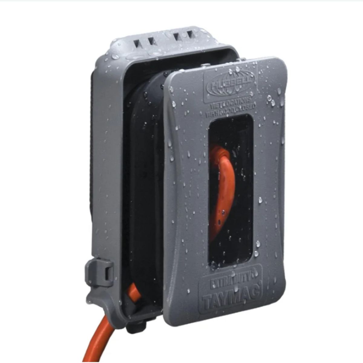 TayMac Outdoor Weatherproof In-Use Expandable Outlet Cover Gray
