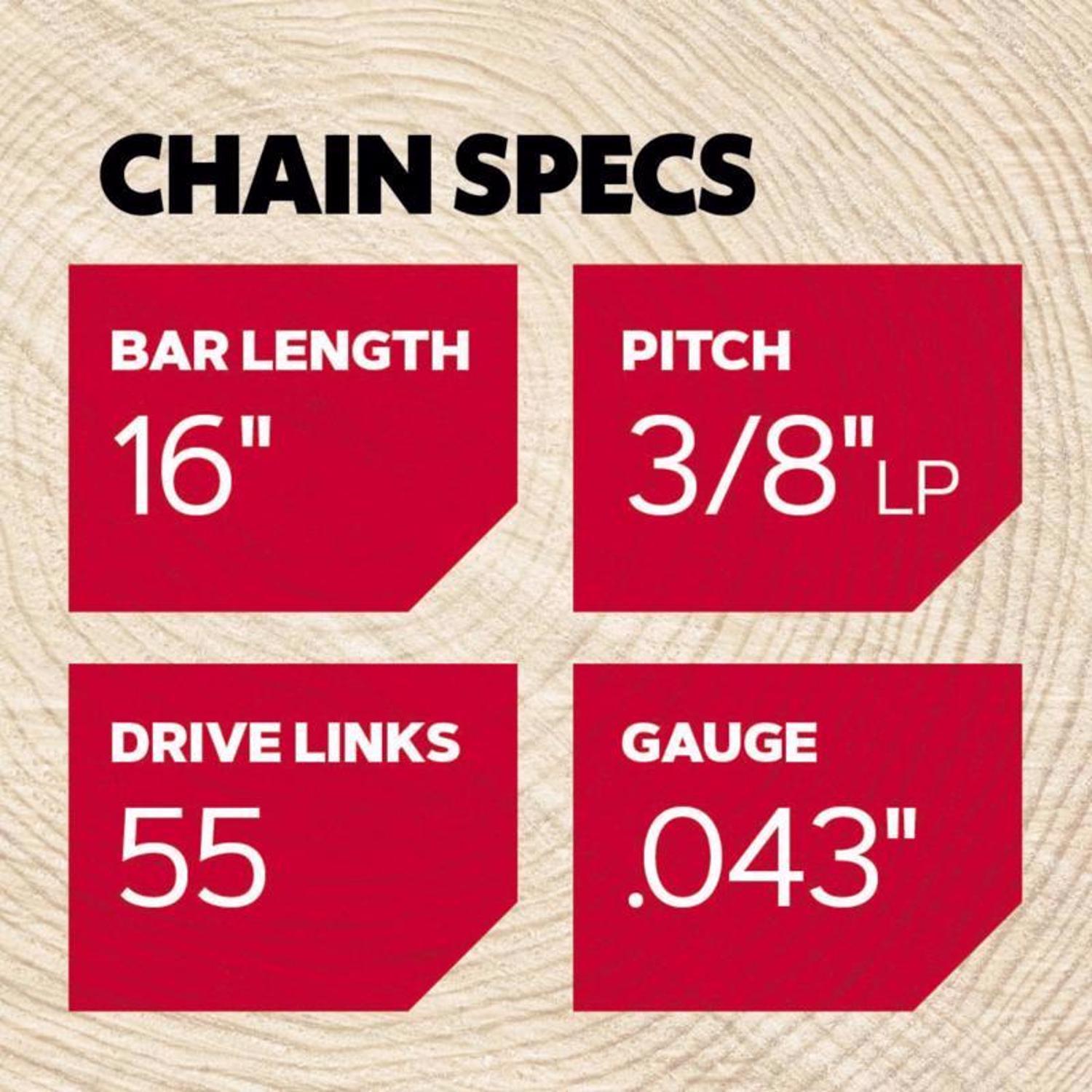 Oregon AdvanceCut R55 16 in. Chainsaw Chain 55 links