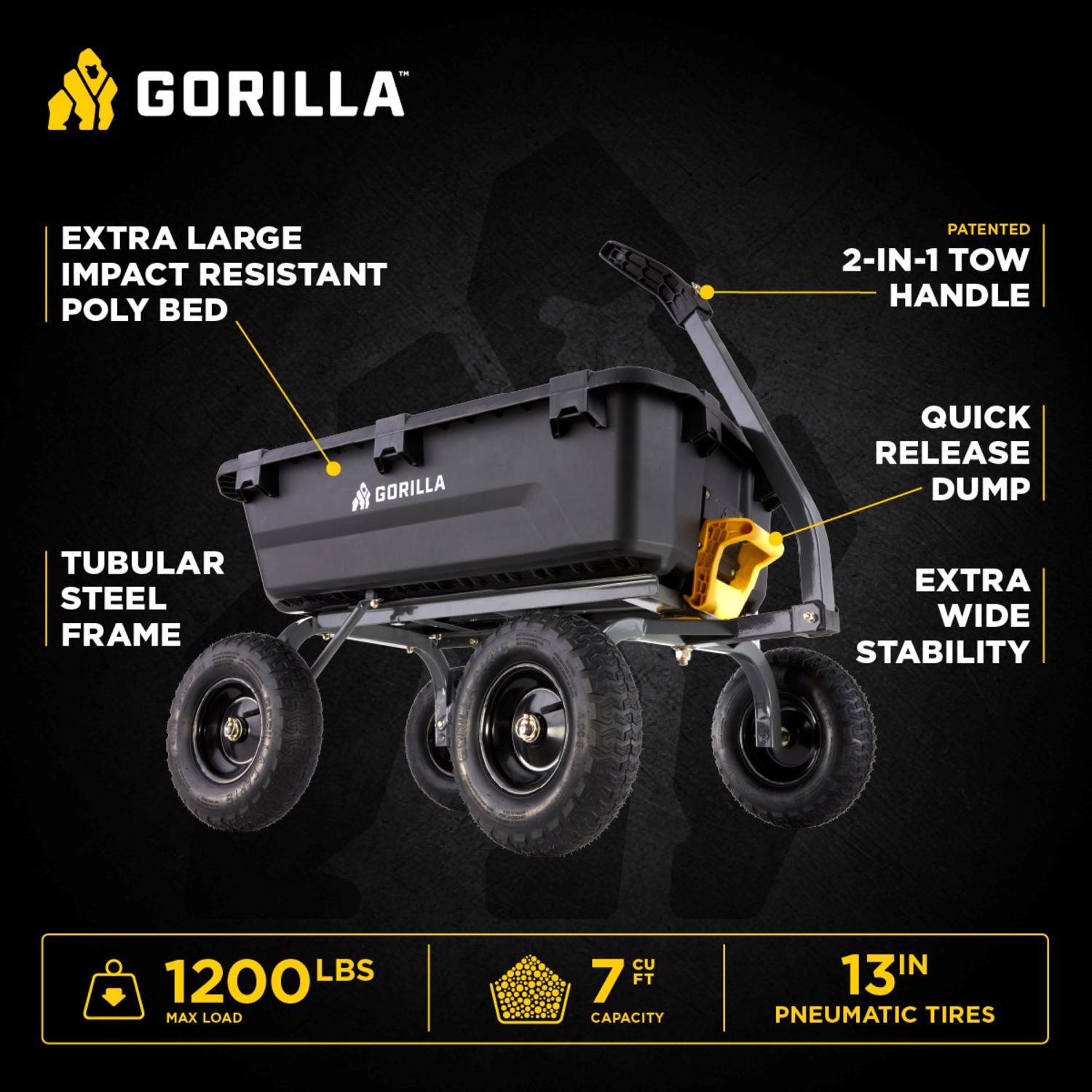Gorilla Carts Poly Dump Cart 1200 lb. cap.