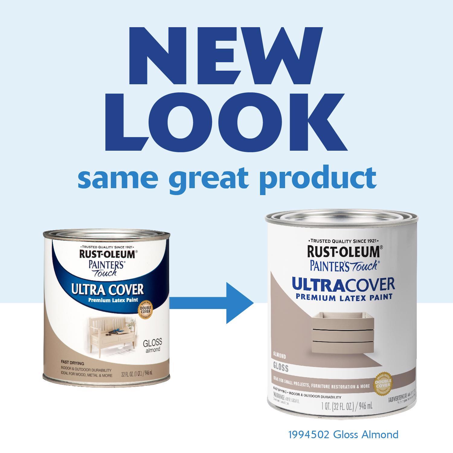 Rust-Oleum Painters Touch Ultra Cover Gloss Almond Water-Based Paint Exterior and Interior 1 qt