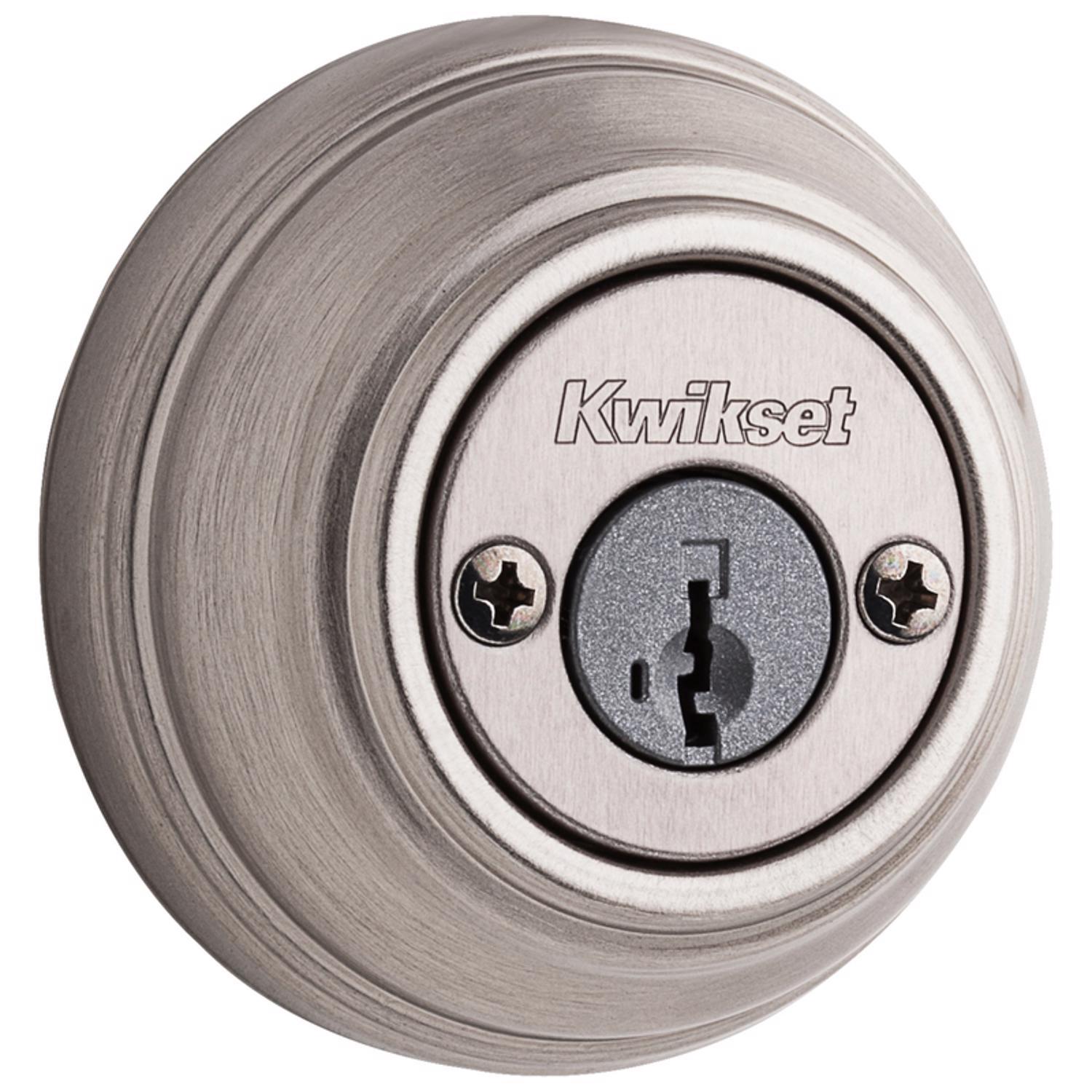 Kwikset SmartKey Satin Nickel Metal Deadbolt