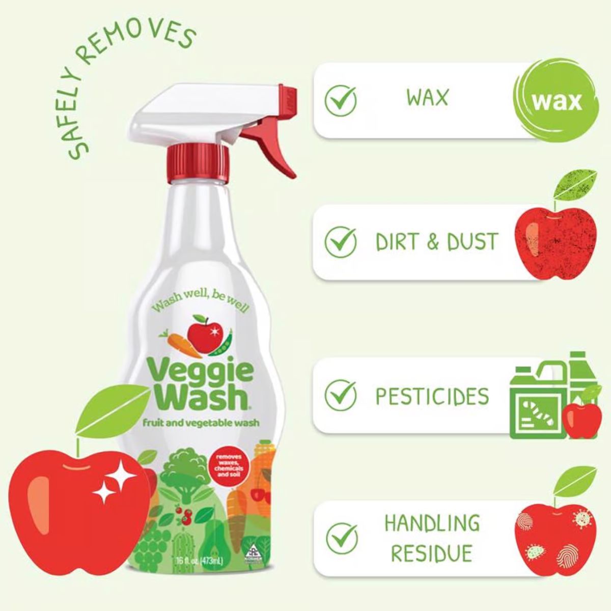 Veggie Wash Fruit and Vegetable Wash 16 oz. Liquid