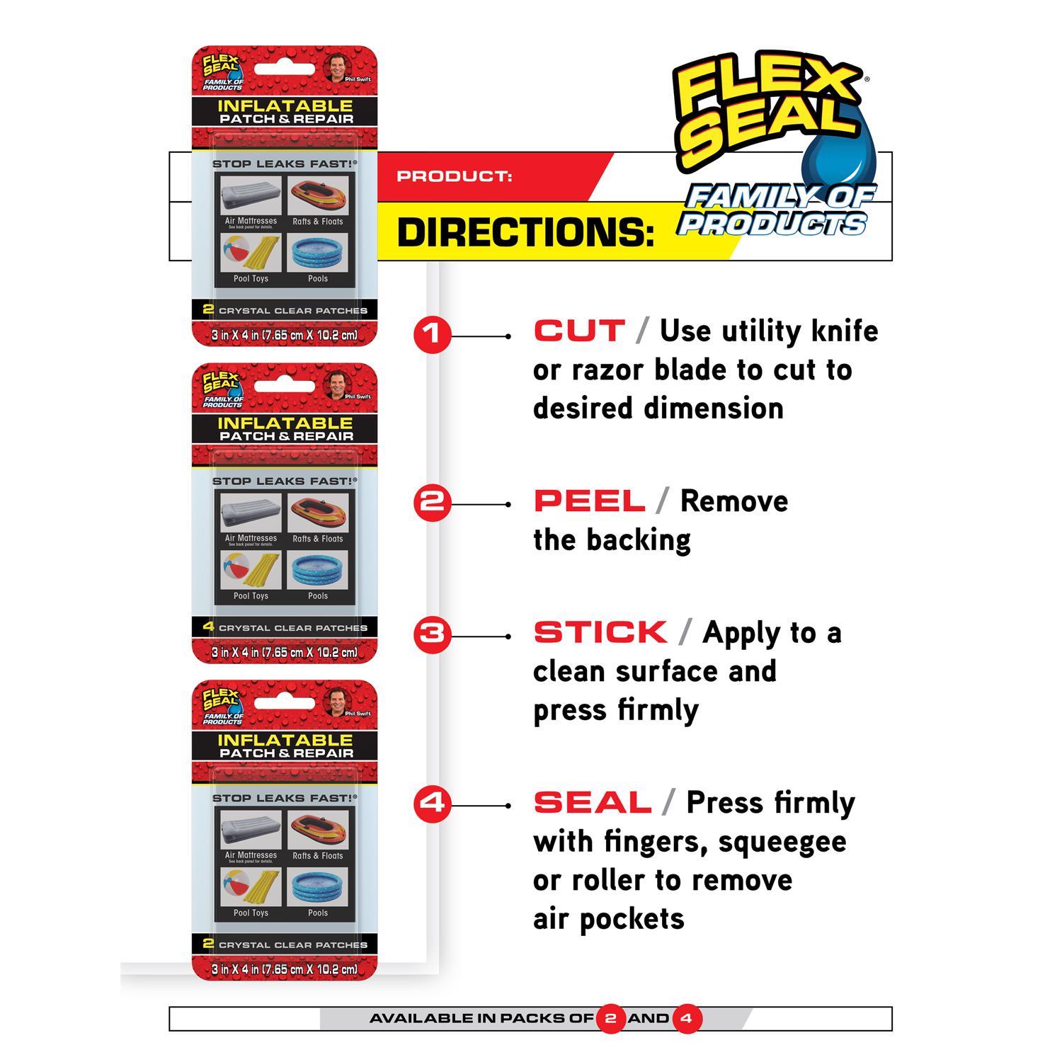 Flex Seal Family of Products Inflatable Patch & Repair 3 in. H X 4 in. L