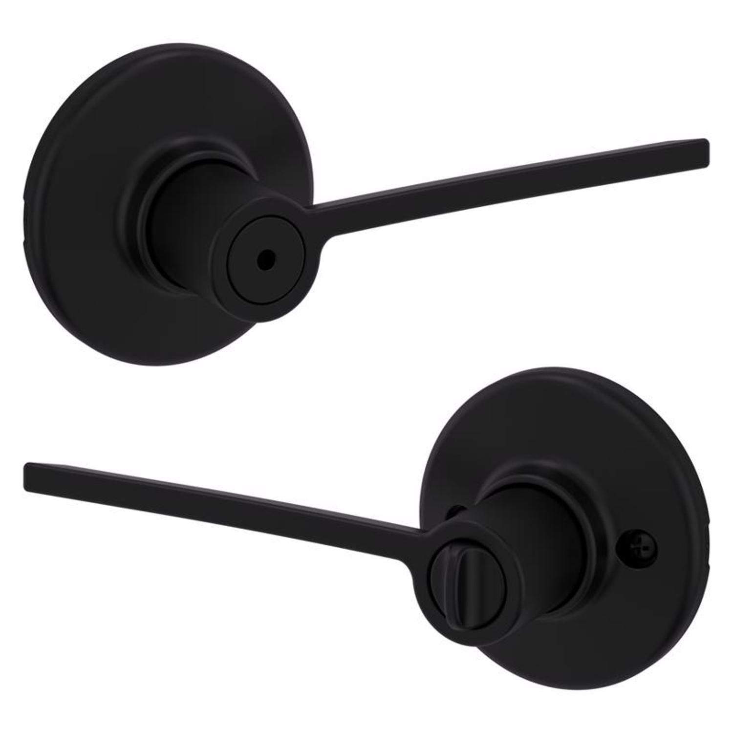 Kwikset Ladera Matte Black Bed and Bath Lever Right or Left Handed