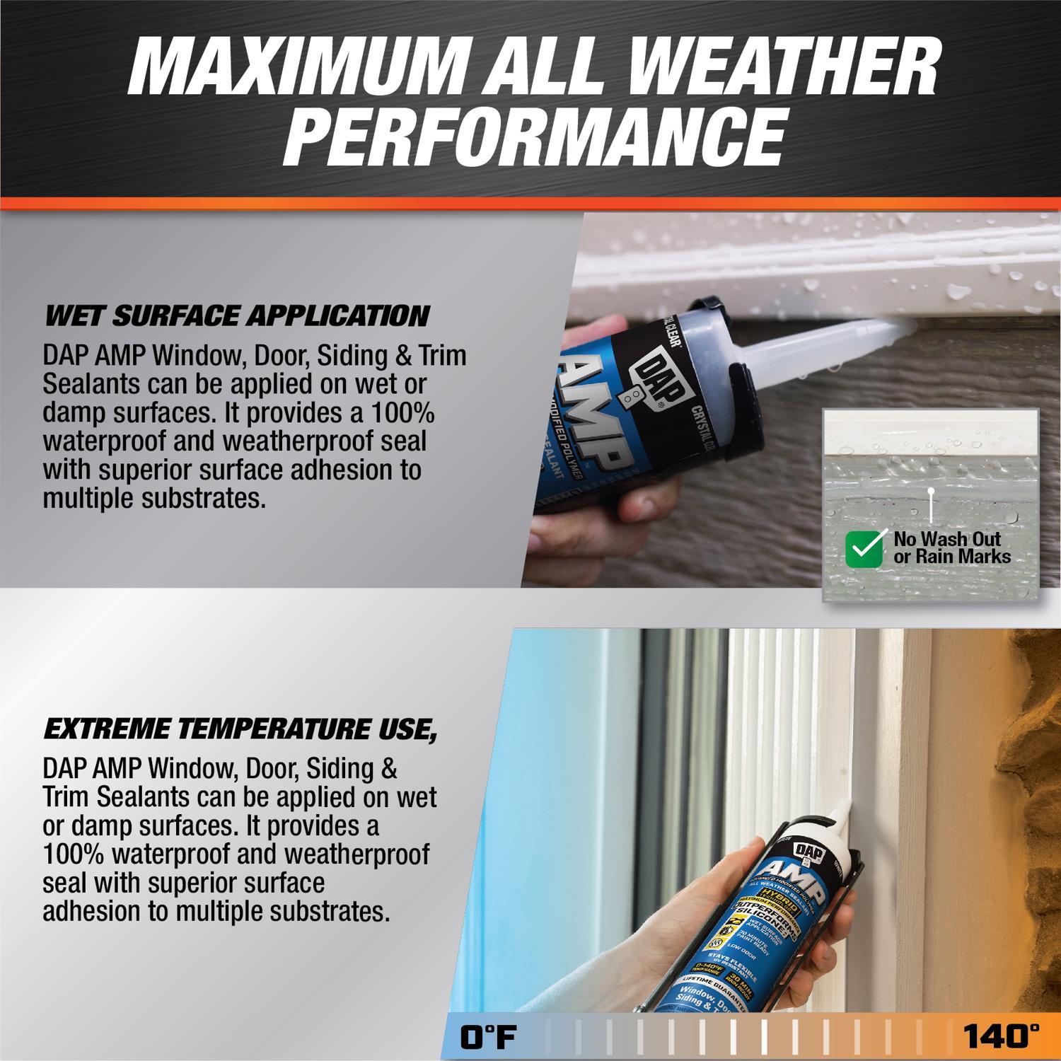 DAP AMP Crystal Clear Polymer Advanced Hybrid Caulk Sealant 9 oz