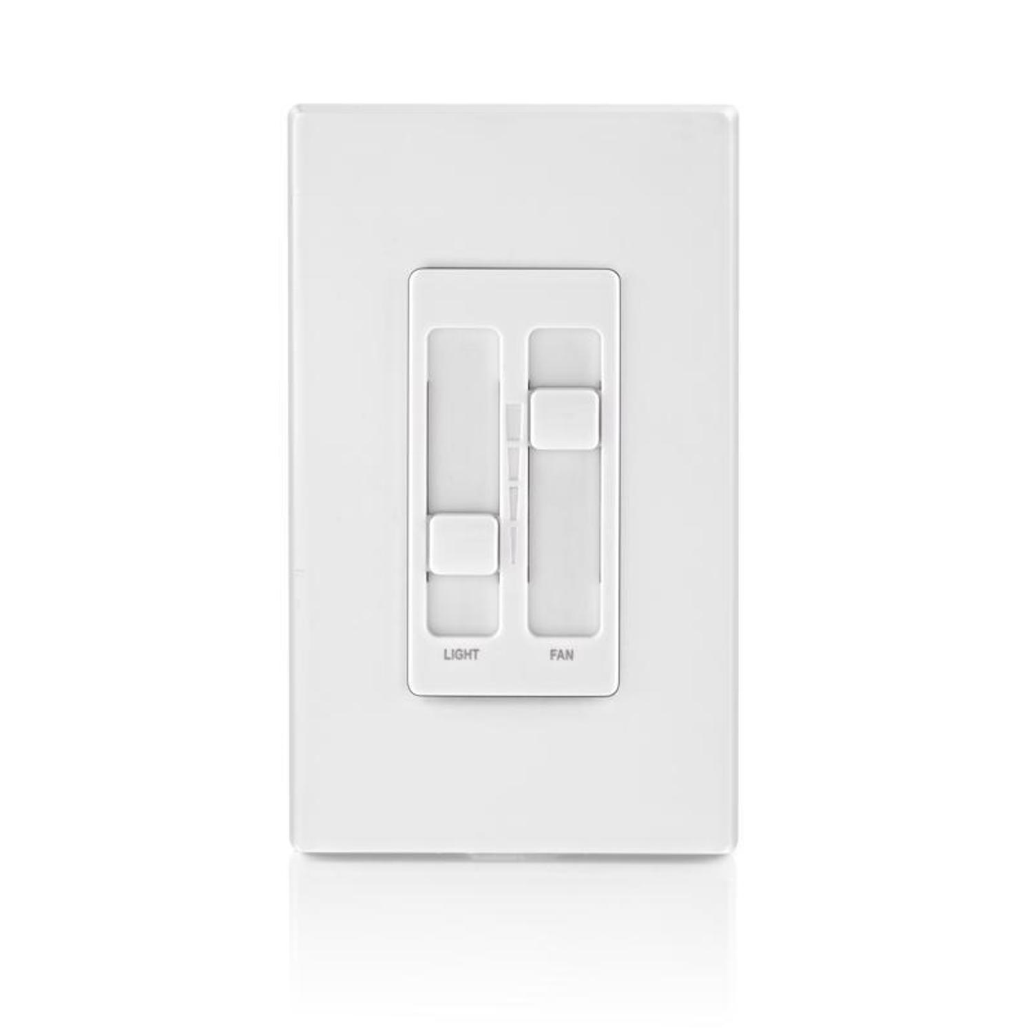 Leviton Decora SureSlide White Fan/LED Dimmer Slide Switch 1 pk