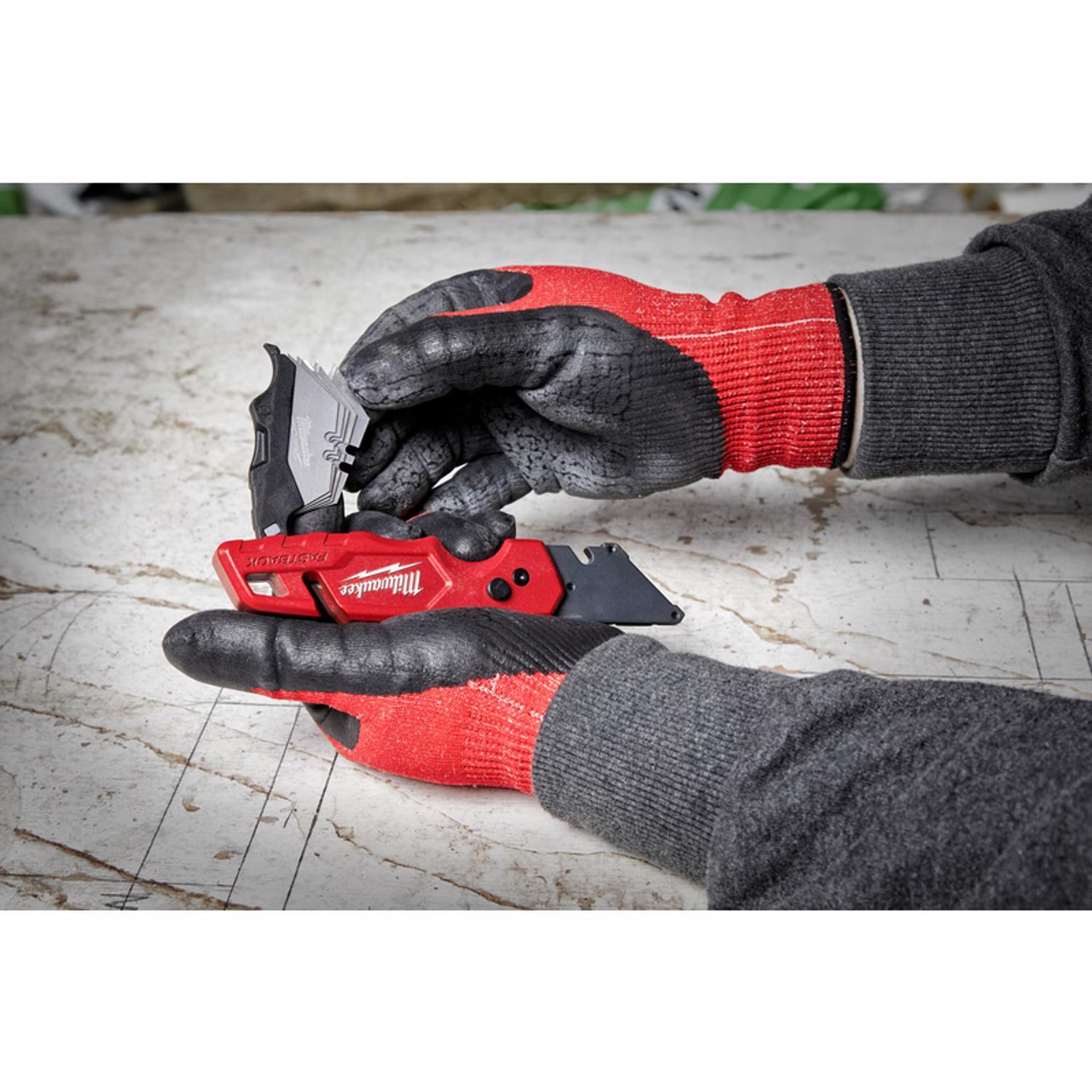 Milwaukee Fastback 6-3/4 in. Press and Flip Folding Utility Knife Red 1 pc