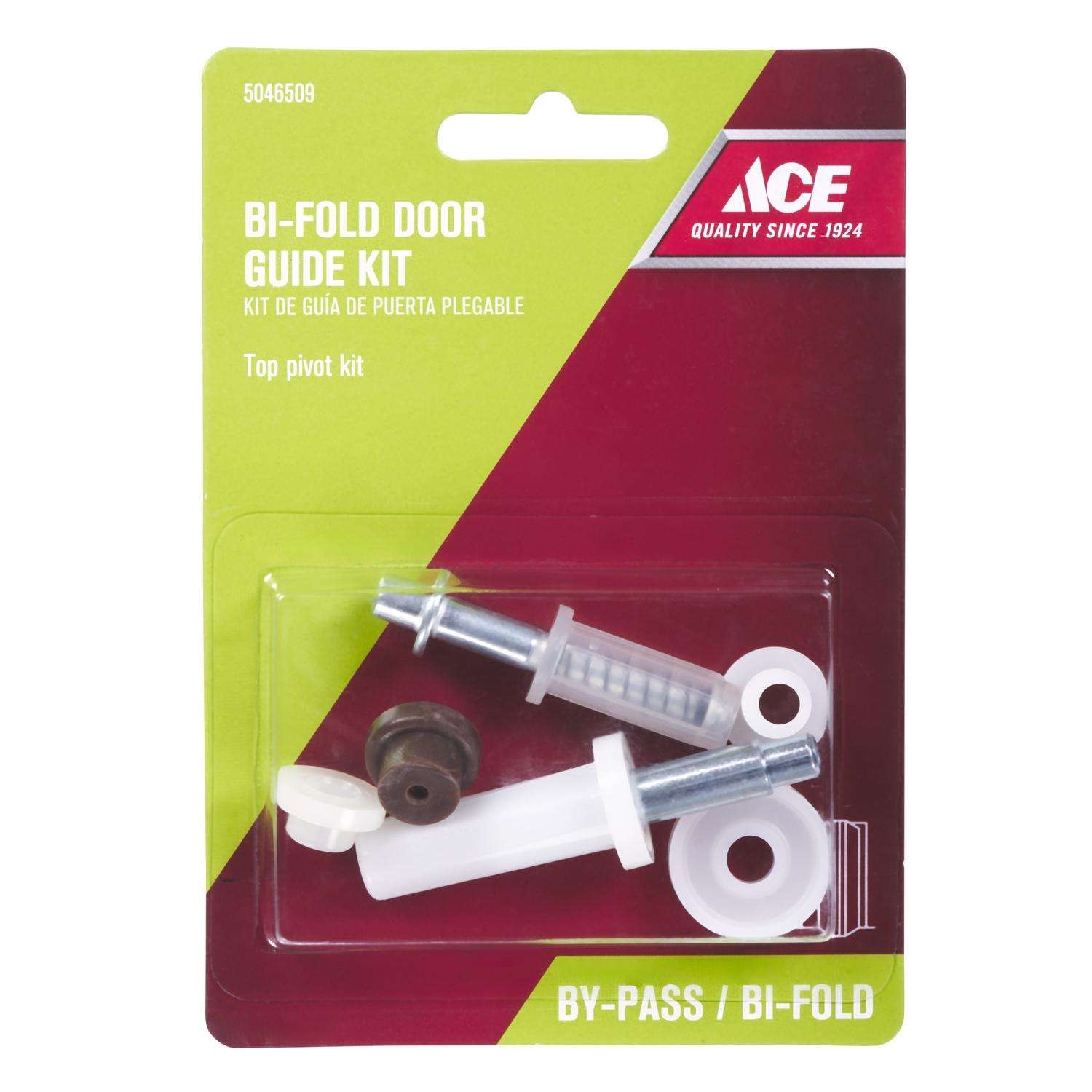 Ace 7/8 in. D White Plastic/Steel Bi-fold Door Pivot Set 1 pc