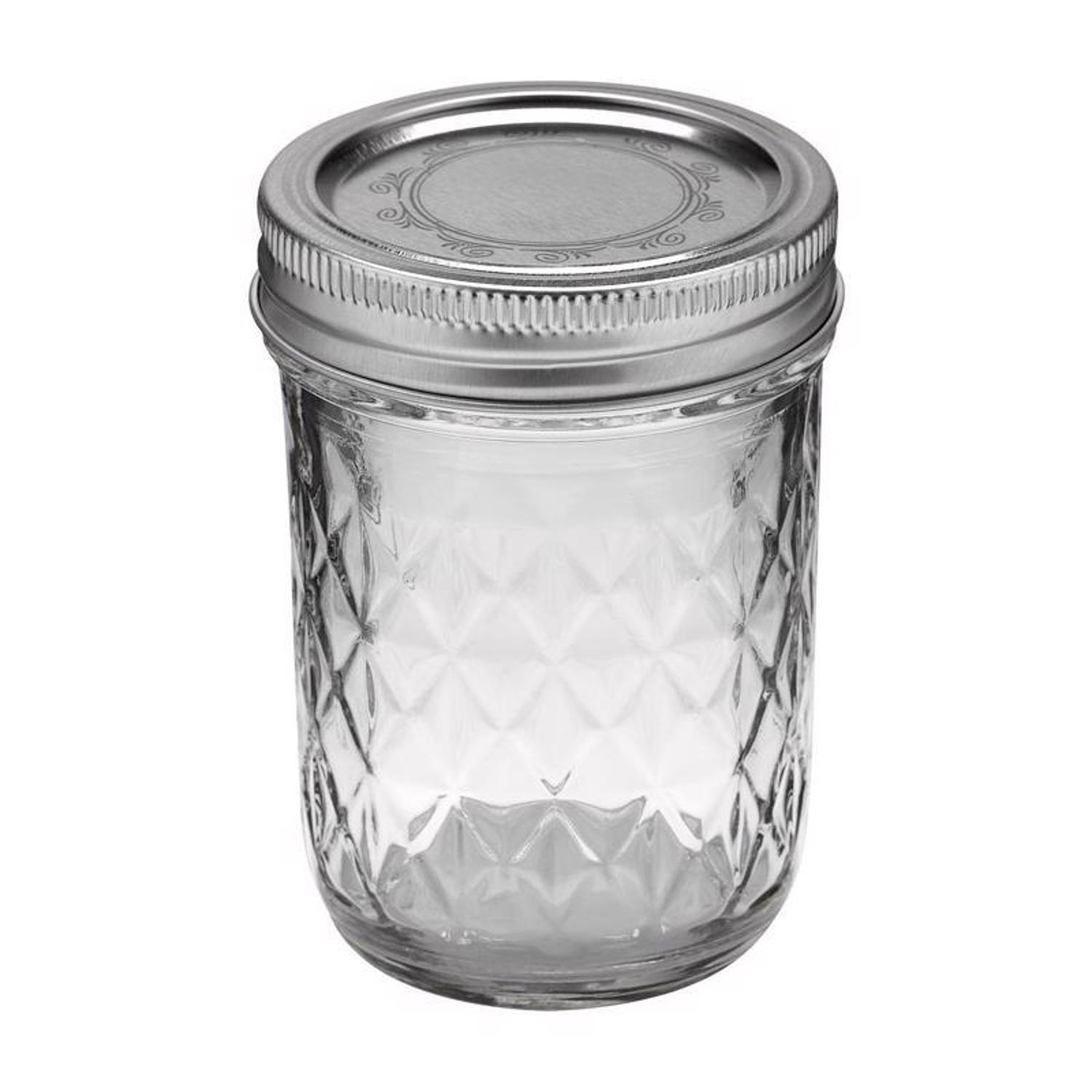 Ball Quilted Crystal Regular Mouth Jelly Jar 8 oz 12 pk