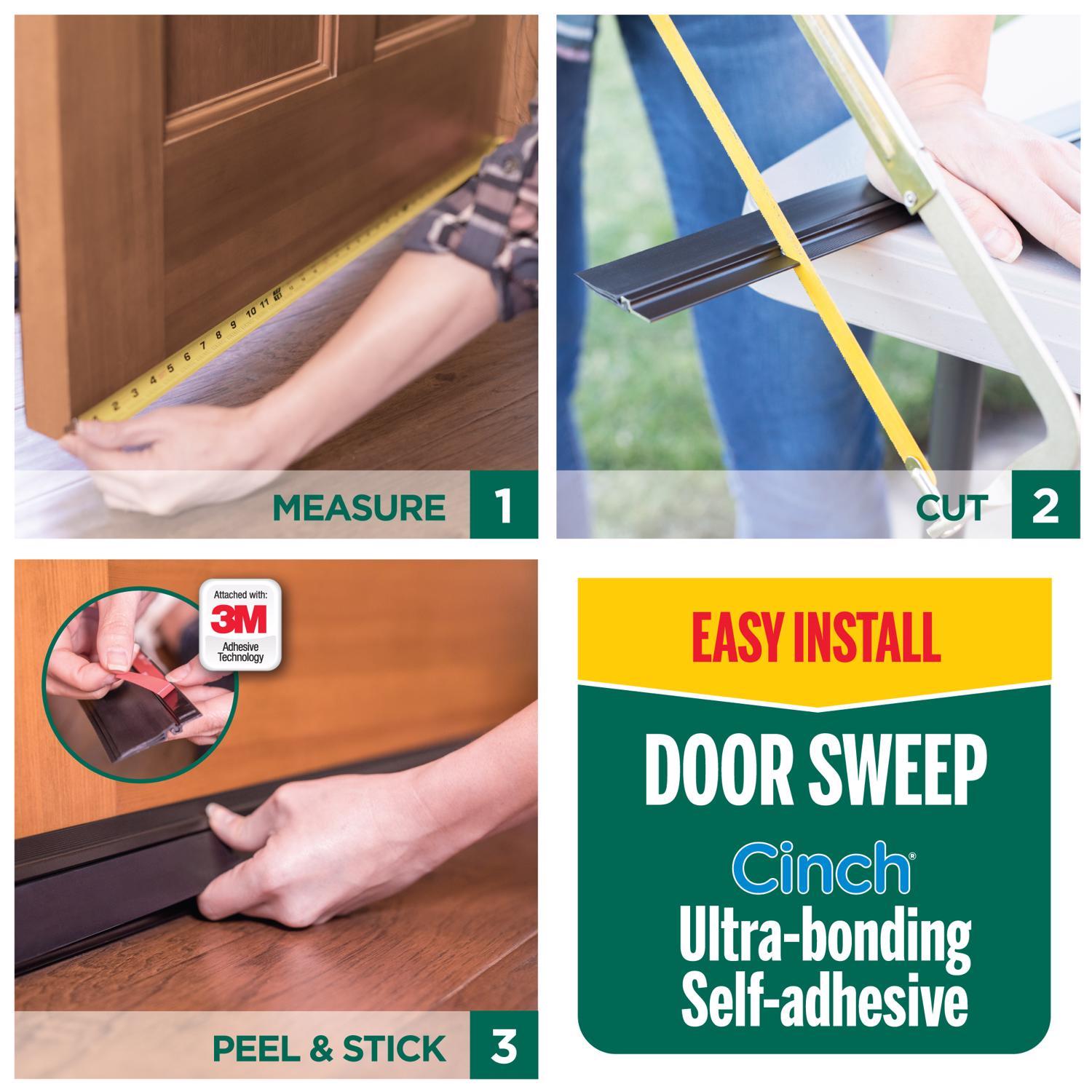 M-D Building Products Black Aluminum/Vinyl Sweep For Doors 36 in. L X 2 in.