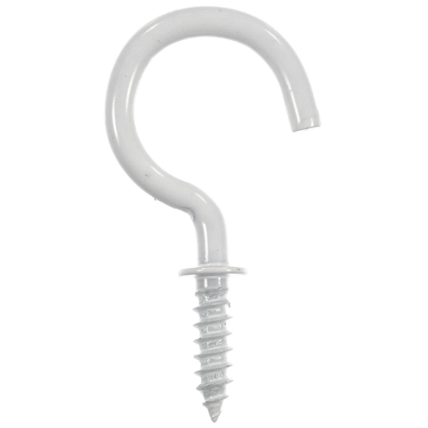 Ace Small White Steel 1.3125 in. L Cup Hook 15 lb 75 pk