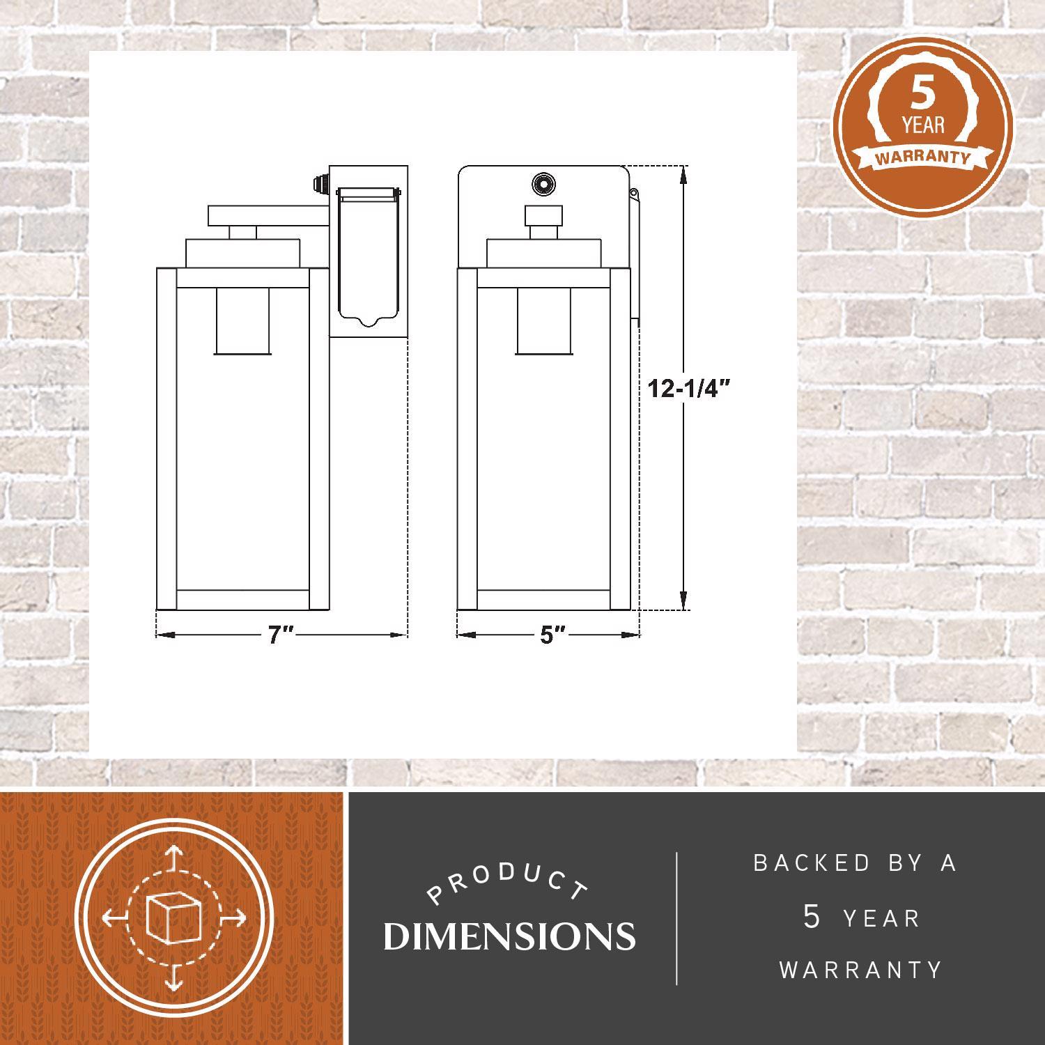 Dualux Textured Black Black Dusk to Dawn LED Porch Light