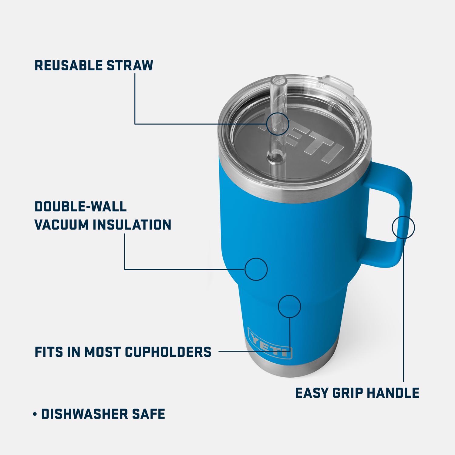 YETI Rambler 35 oz Big Wave Blue BPA Free Straw Mug