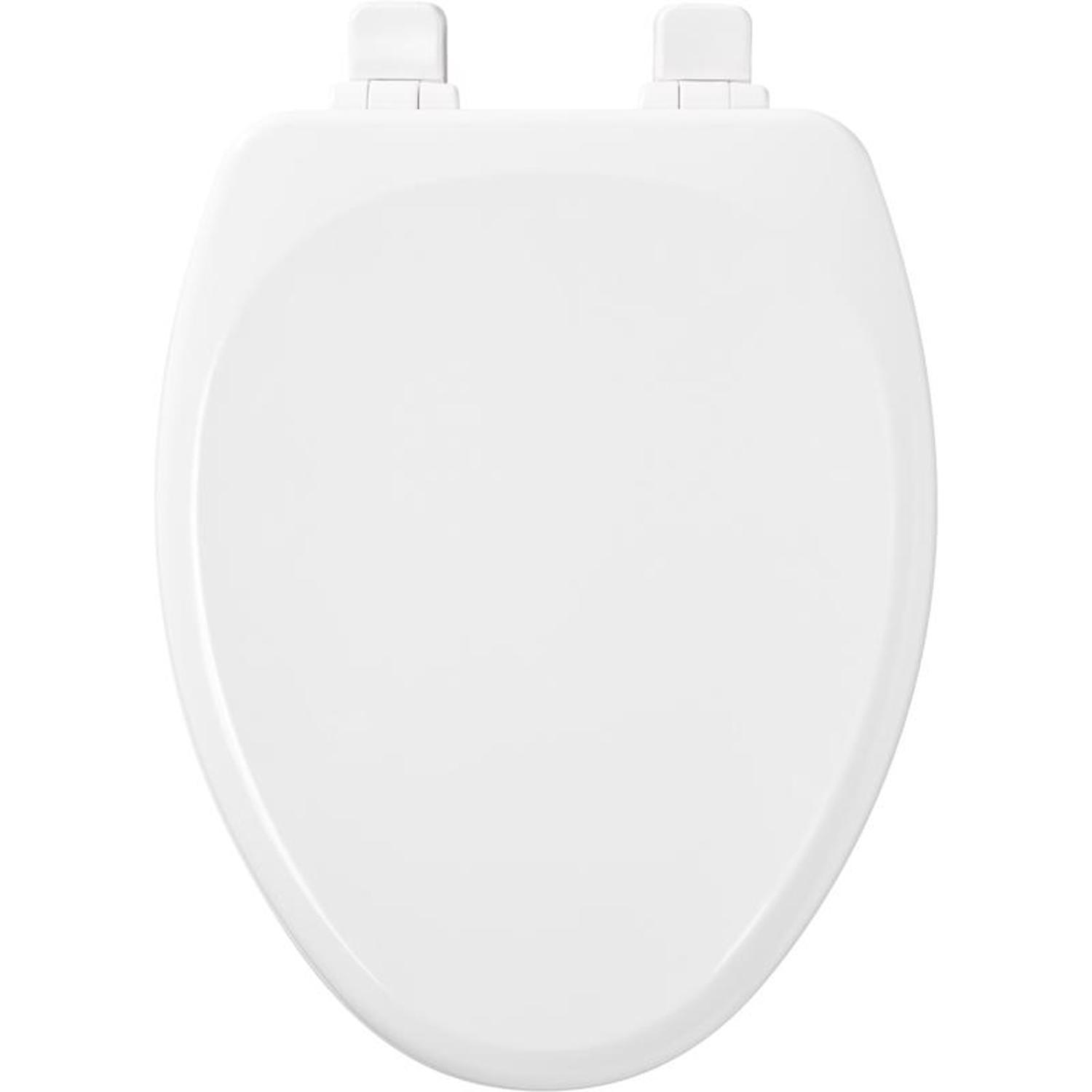 Mayfair by Bemis Lannon Slow Close Elongated White Enameled Wood Toilet Seat