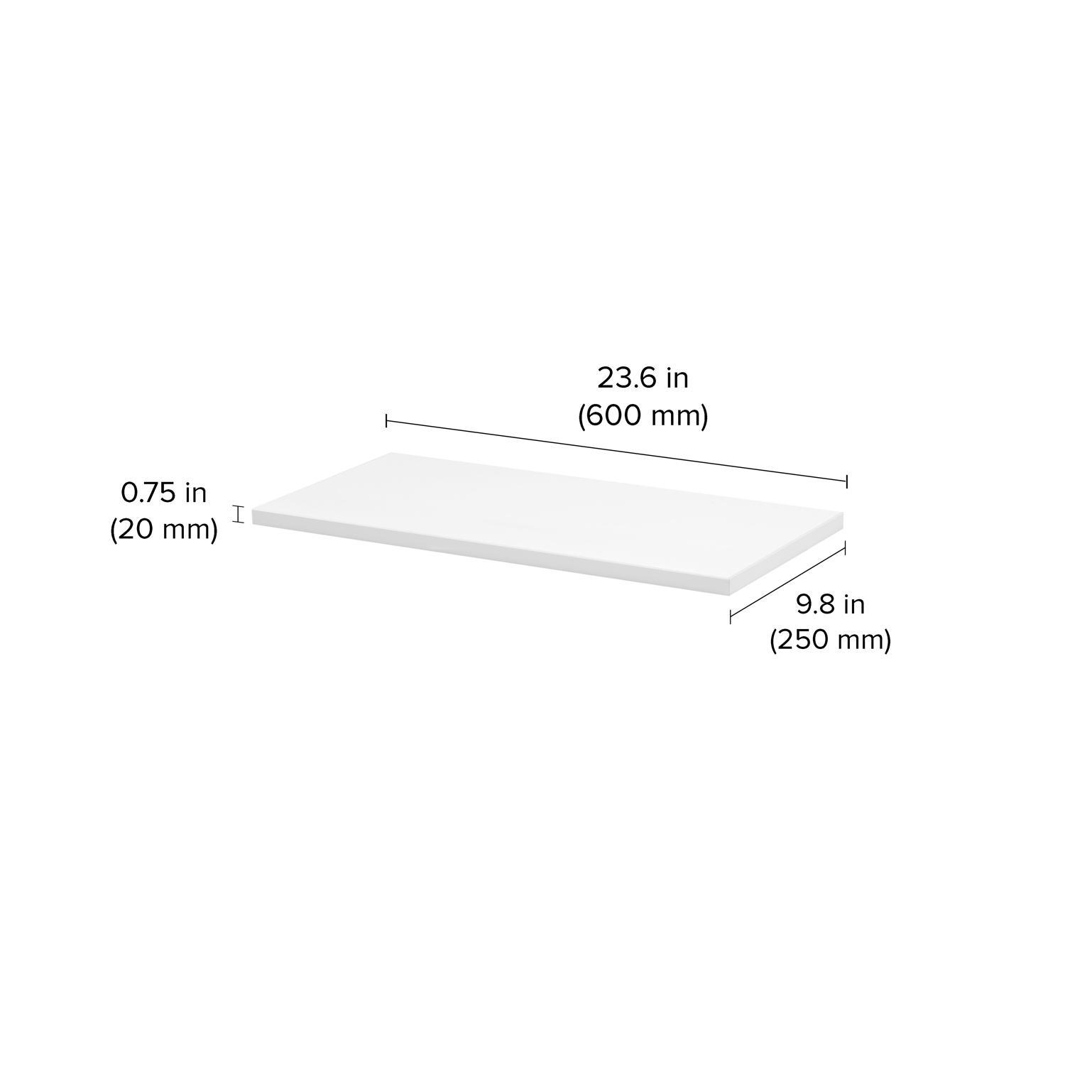 Dolle Lite.75 in. H X 23.6 in. W X 9.8 in. D White Wood Shelf Board
